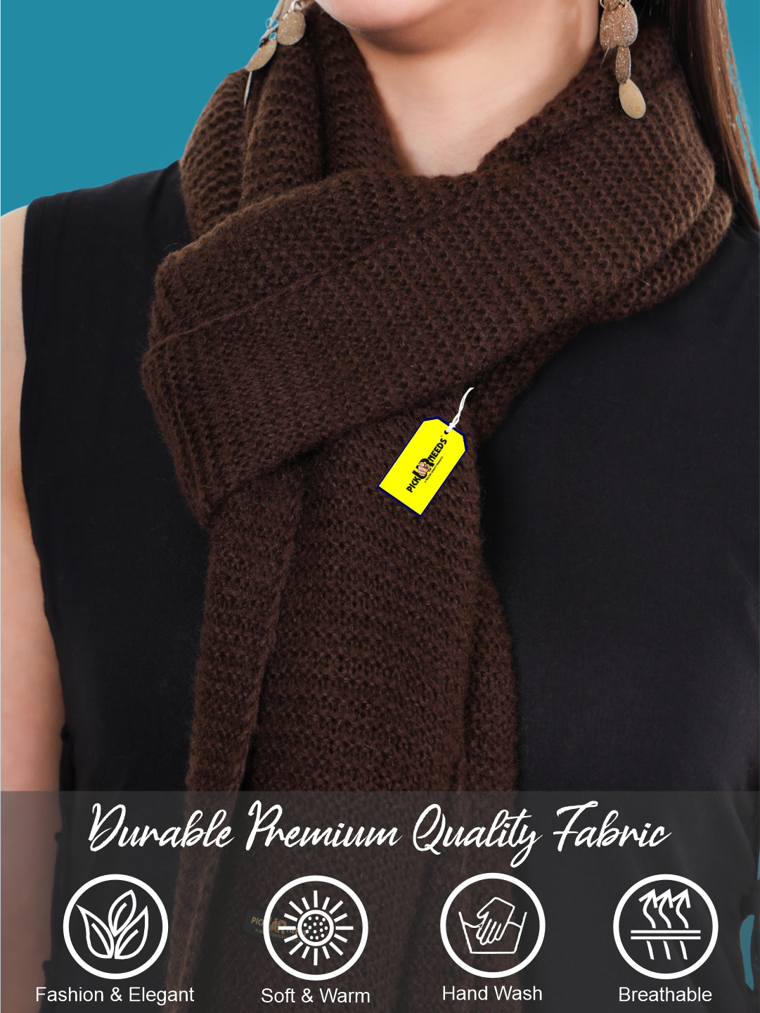 Pick Ur Needs Soft & Elegant Women’s Winter Scarf Wool Blend Knitted Muffler For Cold Weather Wrap