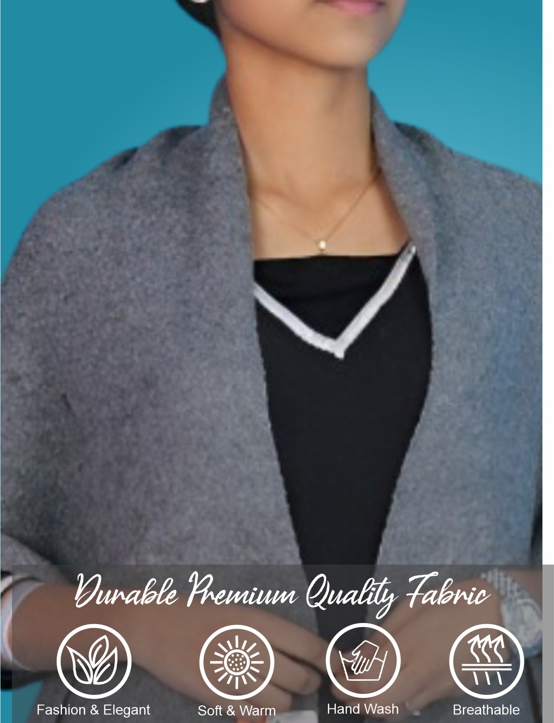 Pick Ur Needs Women's Knit Shawl Wrap with Border Soft, Warm & Lightweight Winter Stole Elegant Tan Bordered Scarf for Girls