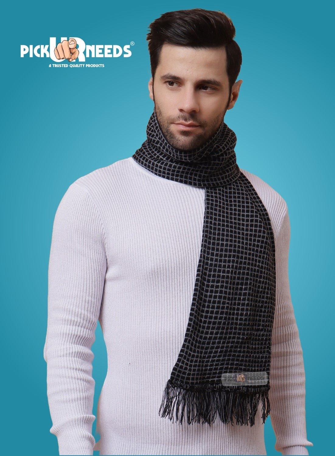 Pick Ur Needs Stylish Men’s Muffler – Warm, Soft & Trendy Winter Accessory