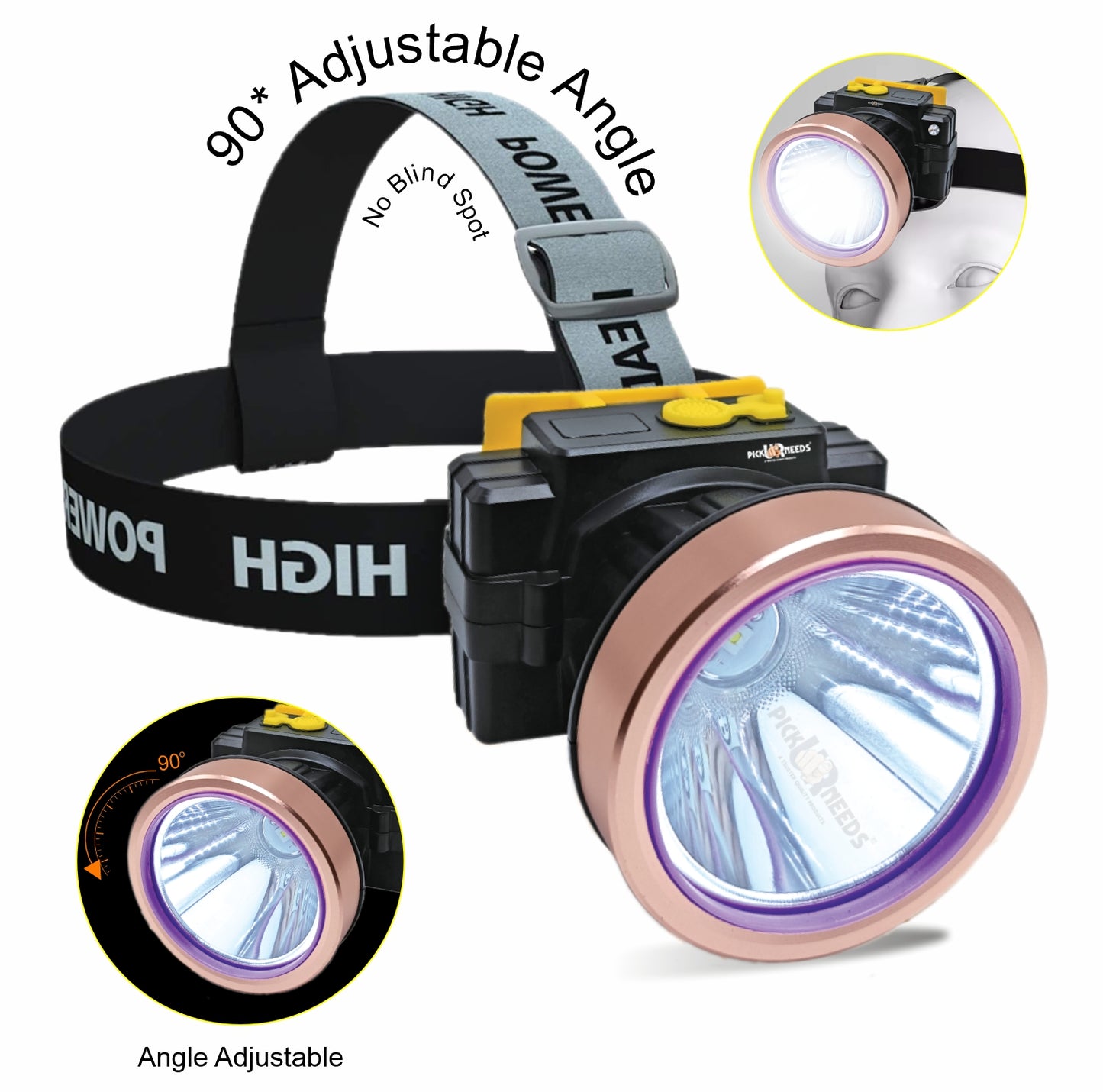 Pick Ur Needs 200W Laser Rechargeable Headlamp With Straps For Outdoor Usage 3600 mAh Battery 5 hrs Torch Emergency Light