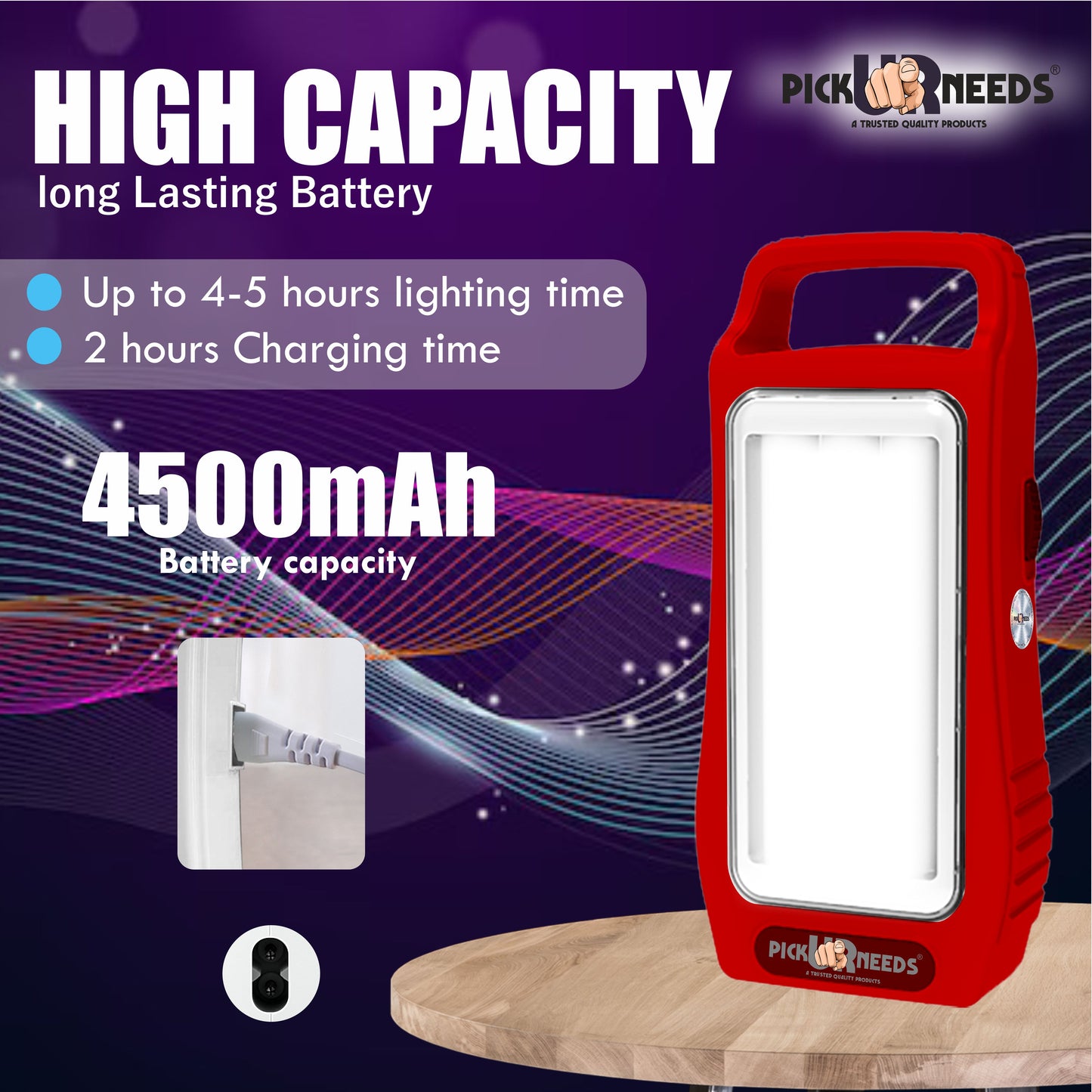 Pick Ur Needs Rechargeable Home Emergency Lantern With 3 Bright Tube Light Long Battery Backup 5 hrs Torch Emergency Light