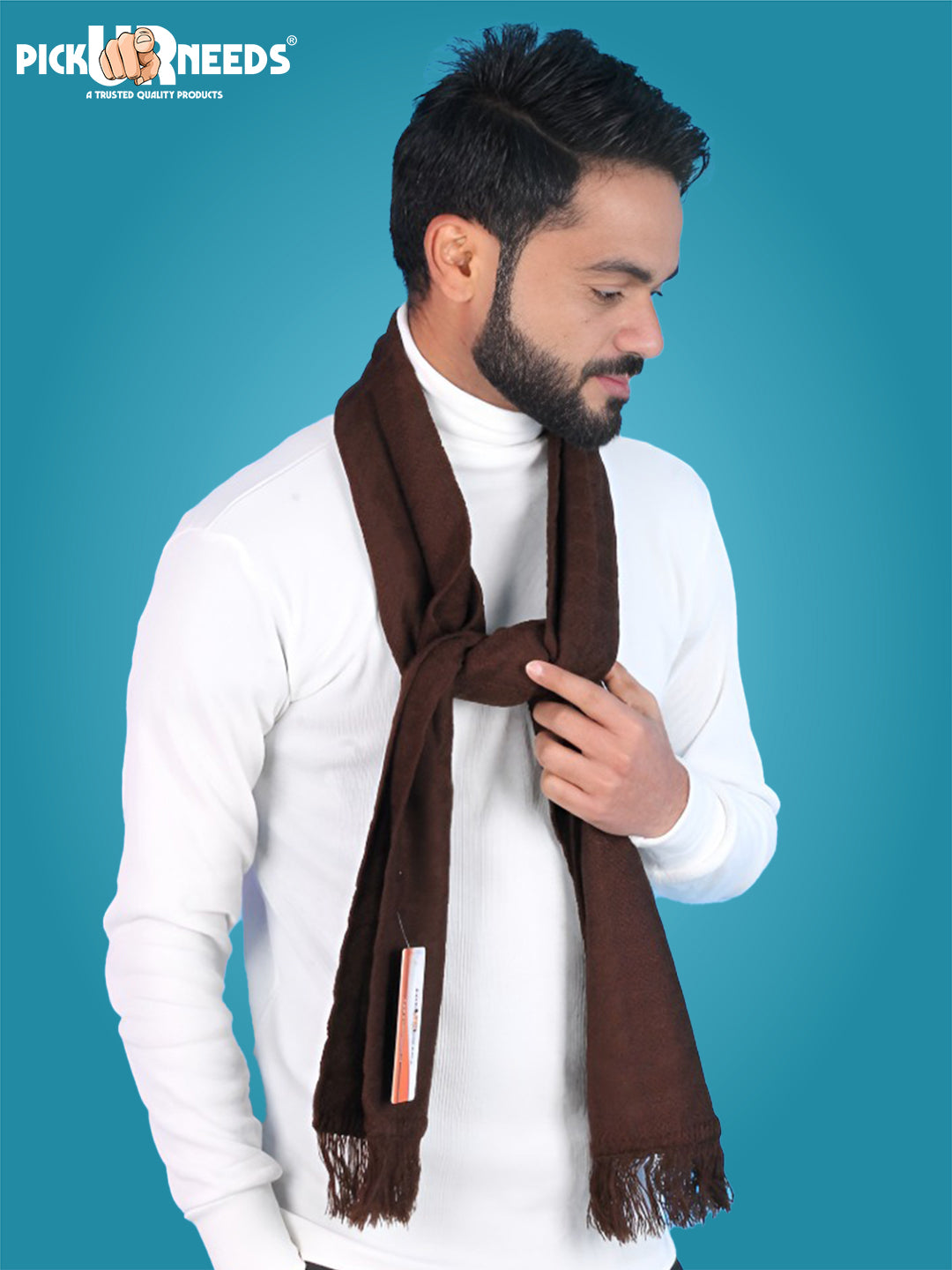 Pick Ur Needs Men’s Signature Winter Muffler Ultra-Soft Textured Scarf for Cold Weather Elegant Daily & Office Wear Muffler for Men