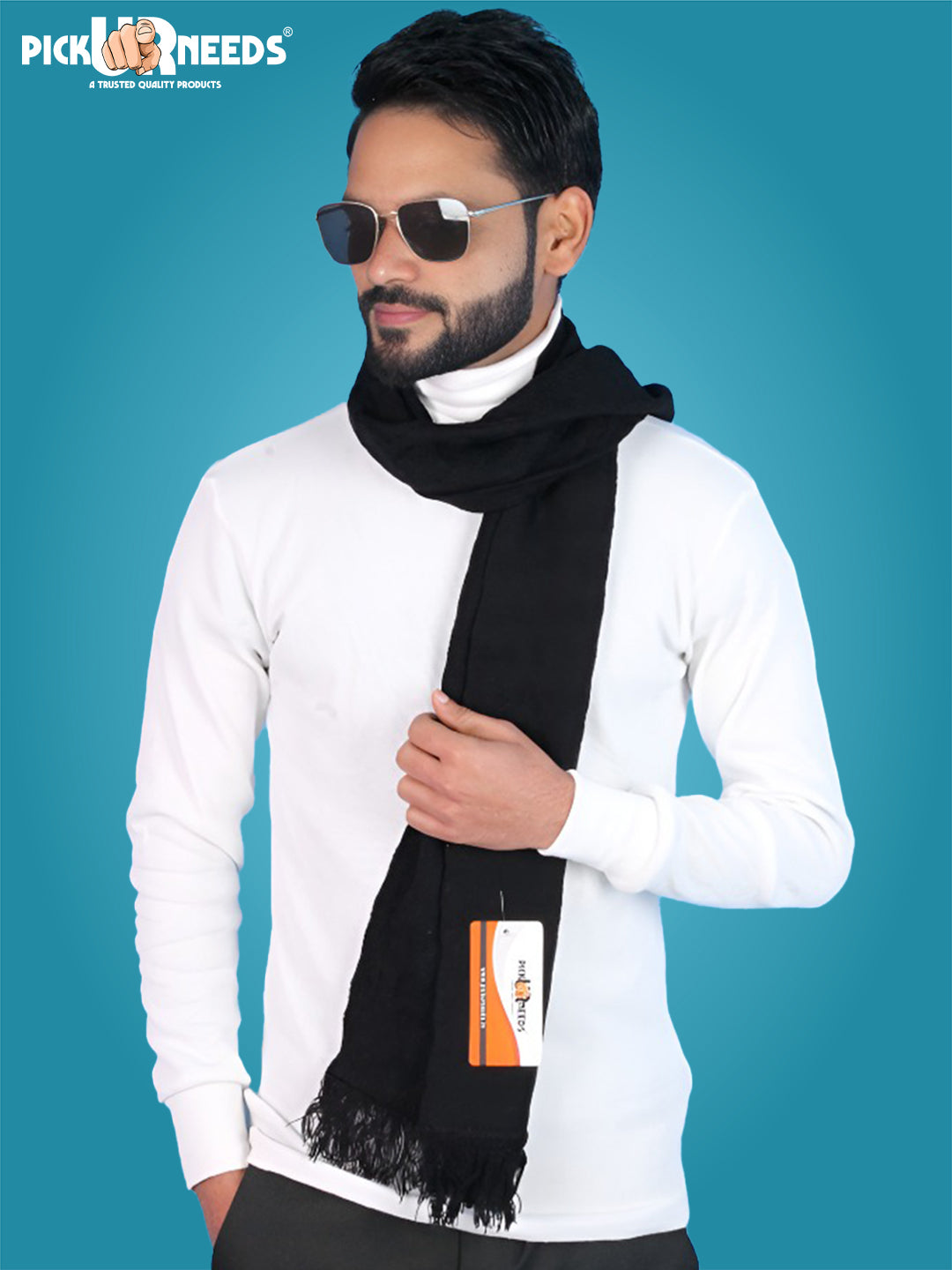 Pick Ur Needs Men’s Signature Winter Muffler Ultra-Soft Textured Scarf for Cold Weather Elegant Daily & Office Wear Muffler for Men