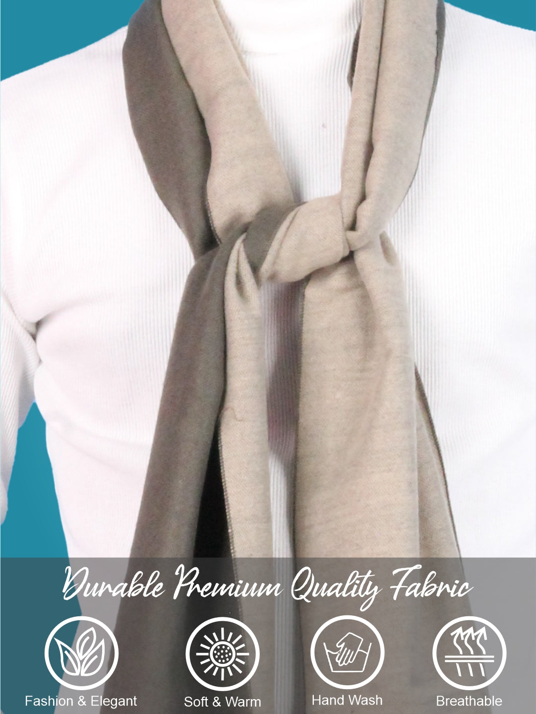 Pick Ur Needs Reversible Winter Muffler for Men Dual-Color Soft Woolen Scarf Warm, Stylish & Lightweight Muffler for Casual, Office & Outdoor Wear