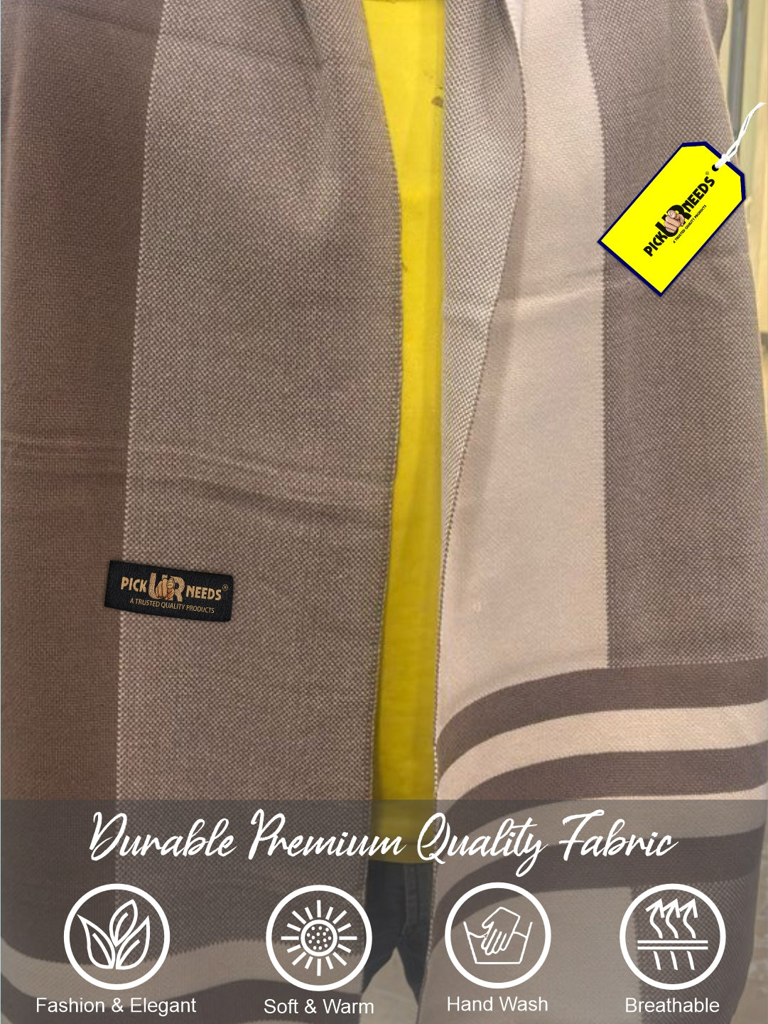 Pick Ur Needs Men’s Premium Winter Wool Muffler – Soft & Warm Knitted Scarf for Casual, Office & Travel Stylish Stripe Design