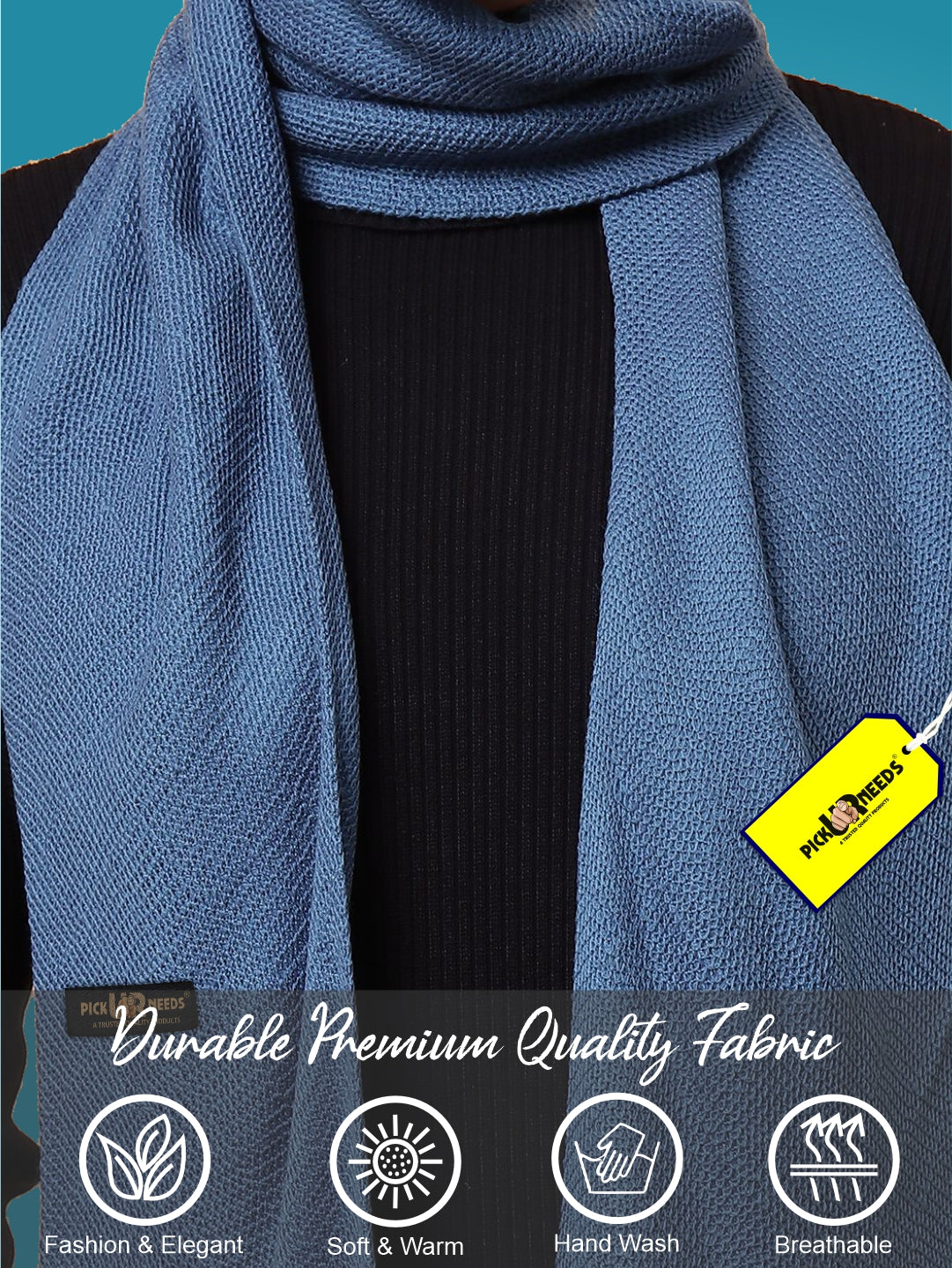 Pick Ur Needs Premium Soft, Warm & Breathable Wool Blend Winter Scarf for Men Fashionable Elegant Muffler
