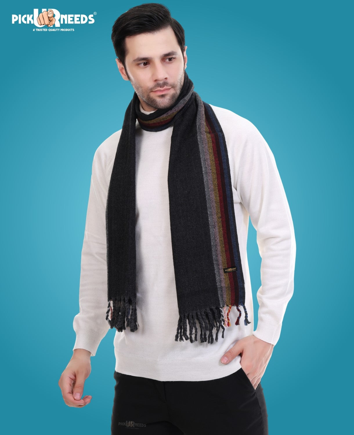 Pick Ur Needs Stylish Men’s Muffler – Warm, Soft & Trendy Winter Accessory