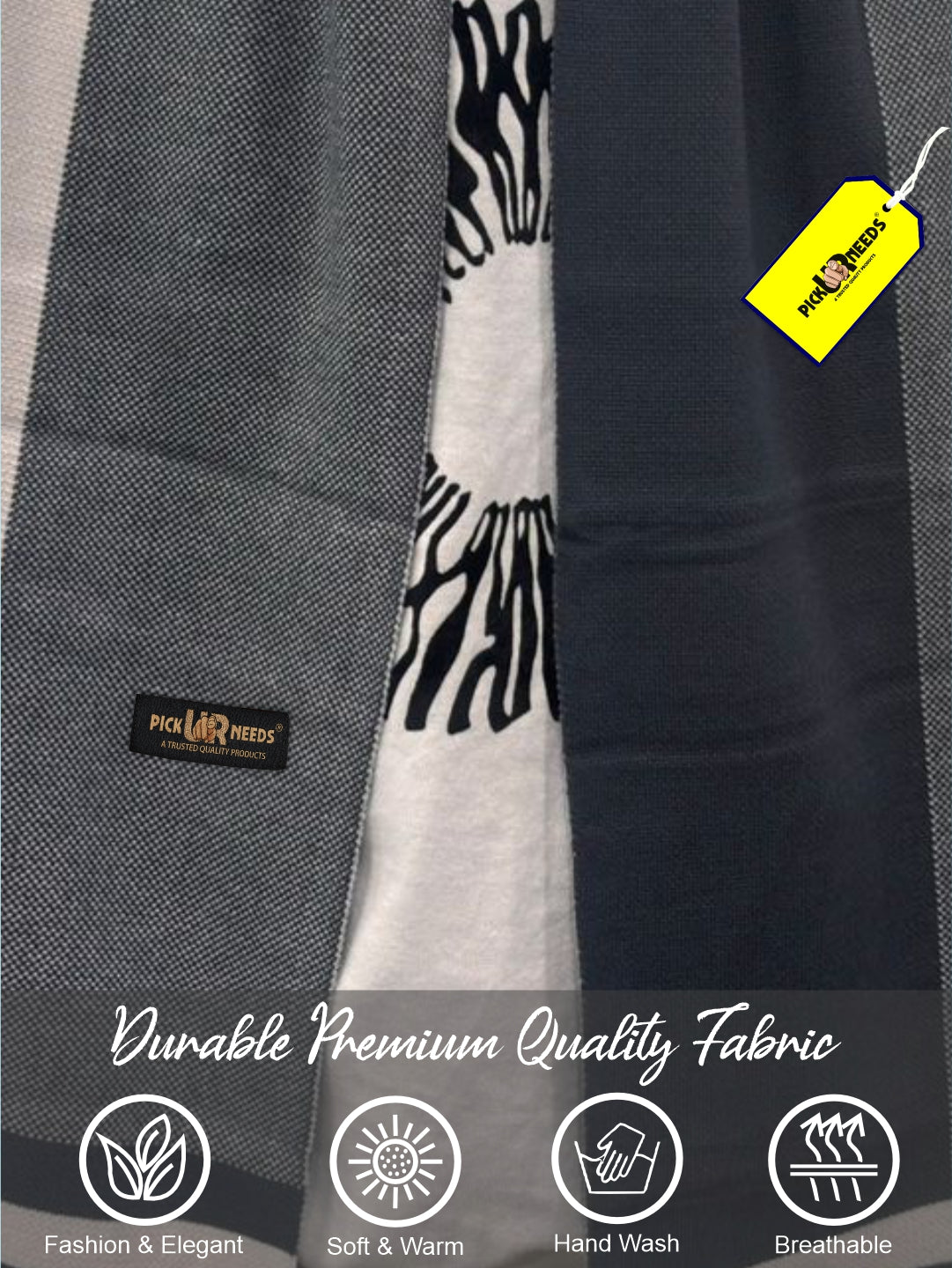 Pick Ur Needs Men’s Premium Winter Wool Muffler – Soft & Warm Knitted Scarf for Casual, Office & Travel Stylish Stripe Design