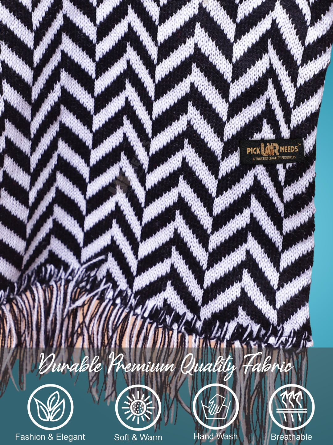 Pick Ur Needs Men's Stylish Zig Zag Knit Scarf  Soft, Warm & Breathable Fabric for Causal & Formal Wear Winter Muffler