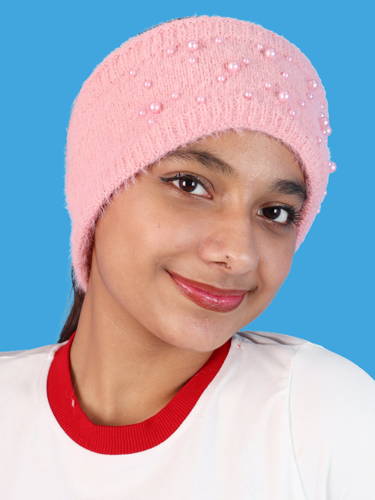 Pick Ur Needs Womens & Girls Soft Woolen Headband with Elegant Pearl Design Warm Stretchable Winter Ear Warmer Kanpatti.
