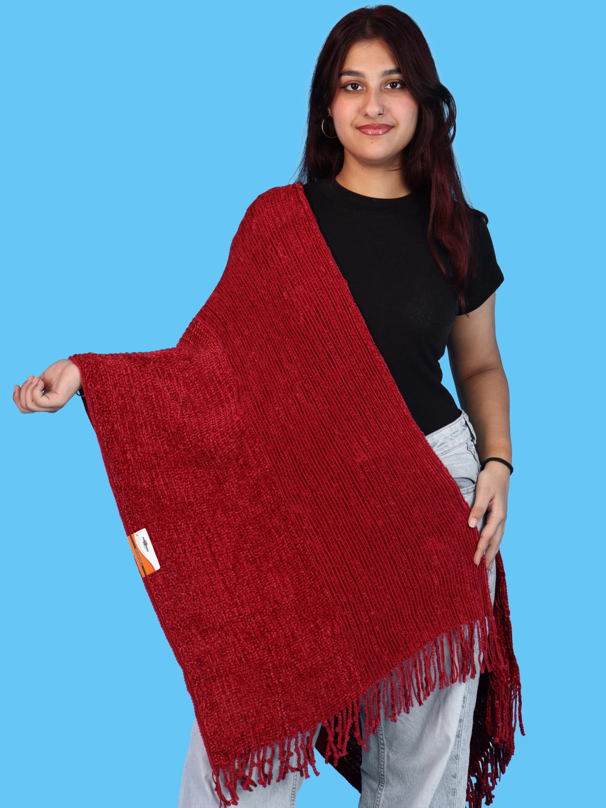 Pick Ur Needs Premium Winter Stole & Muffler for Women Soft Woven Textured Wrap with Elegant Fringes Warm Shawl