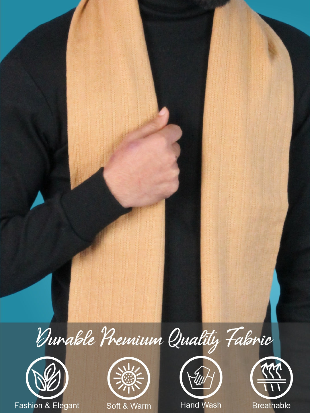 Pick Ur Needs Men’s Winter Woolen Muffler Soft & Warm Knitted Scarf with Fringes Premium Warm Mufflers