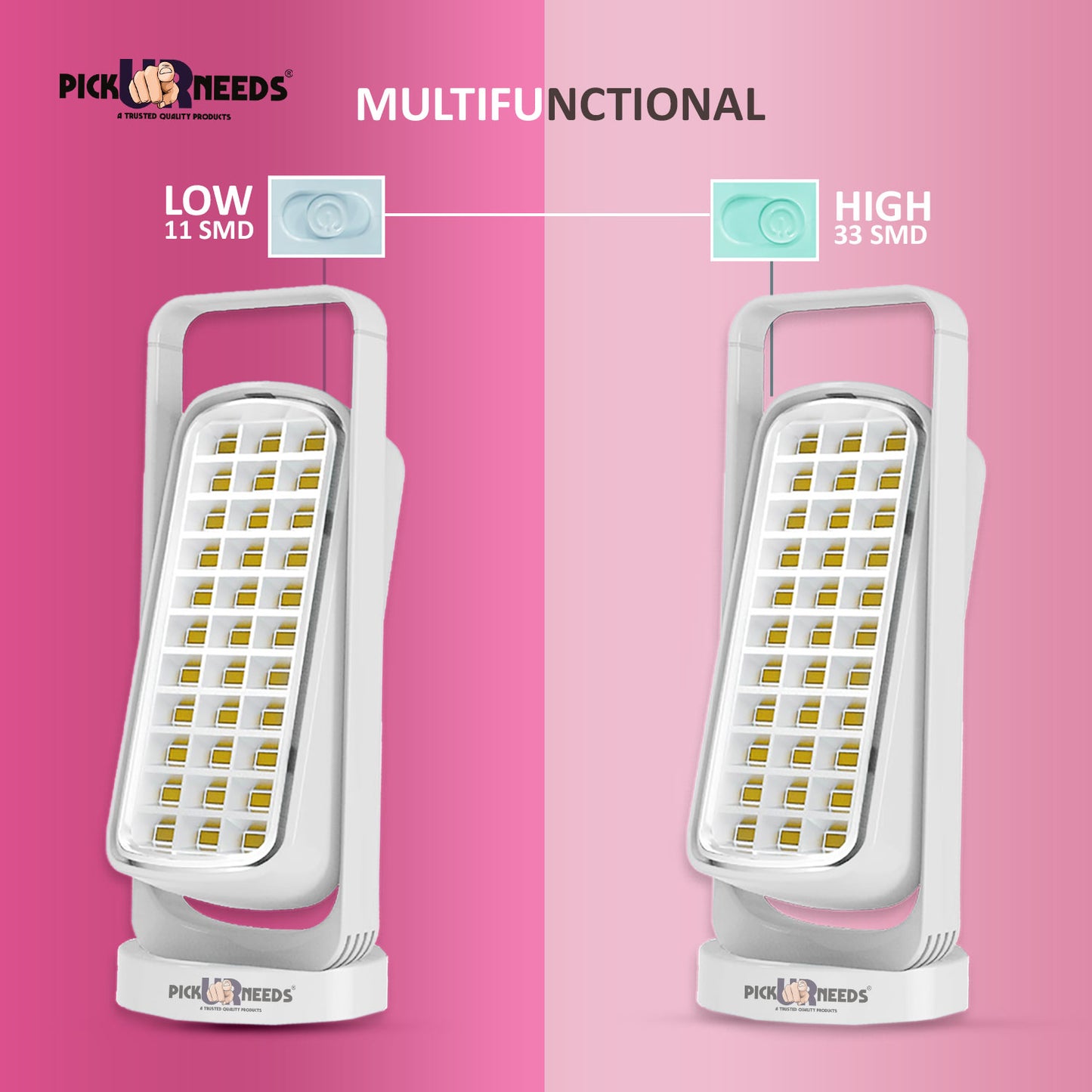 Pick Ur Needs Home Rechargeable Emergency LED Light With 33 SMD Floor & Hanging Lamp Lantern Emergency Light