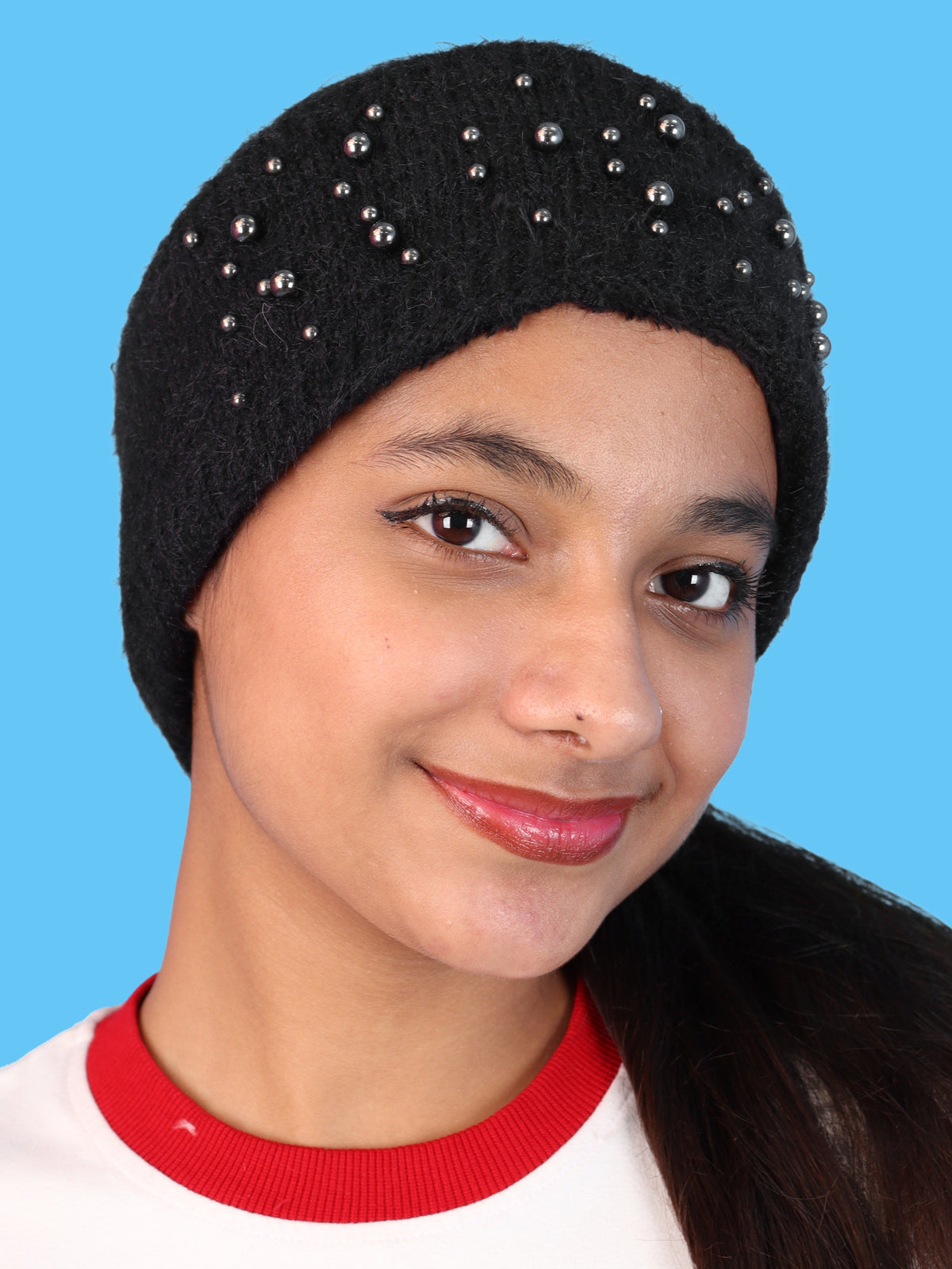 Pick Ur Needs Womens & Girls Soft Woolen Headband with Elegant Pearl Design Warm Stretchable Winter Ear Warmer Kanpatti.