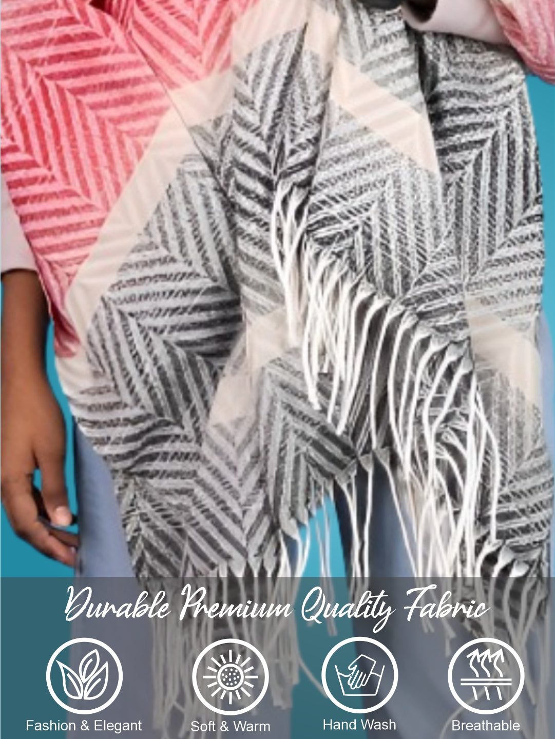 Pick Ur Needs Women's Designer Shawl Cozy Winter Wrap Soft Lightweight Shawl for Office & Travel