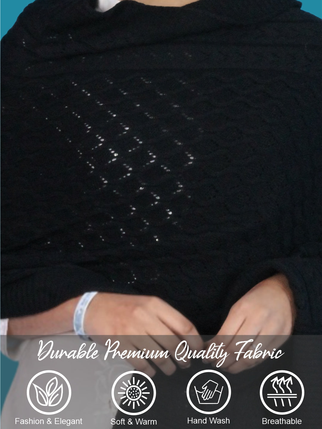 Pick Ur Needs Wool Self Design Women Shawl