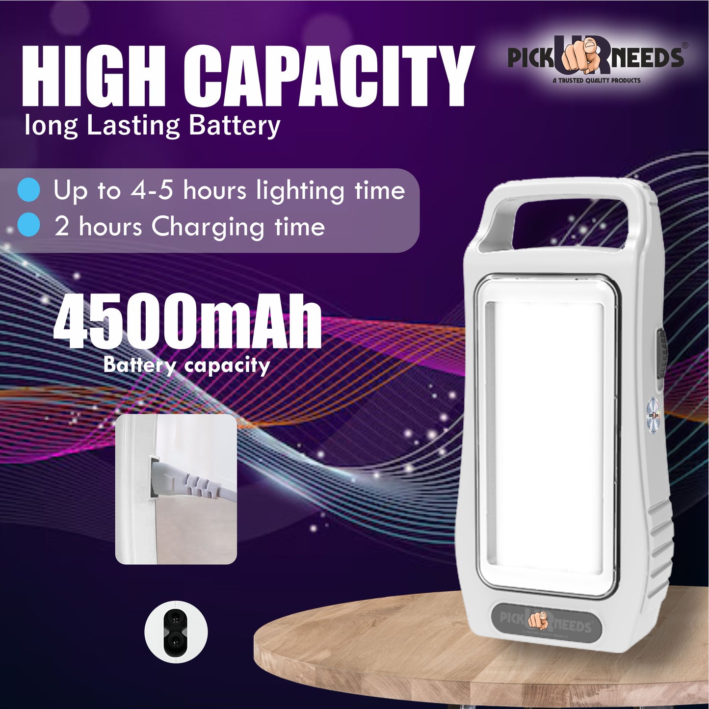 Pick Ur Needs Rechargeable Home Emergency Lantern With 3 Bright Tube Light Long Battery Backup 5 hrs Torch Emergency Light
