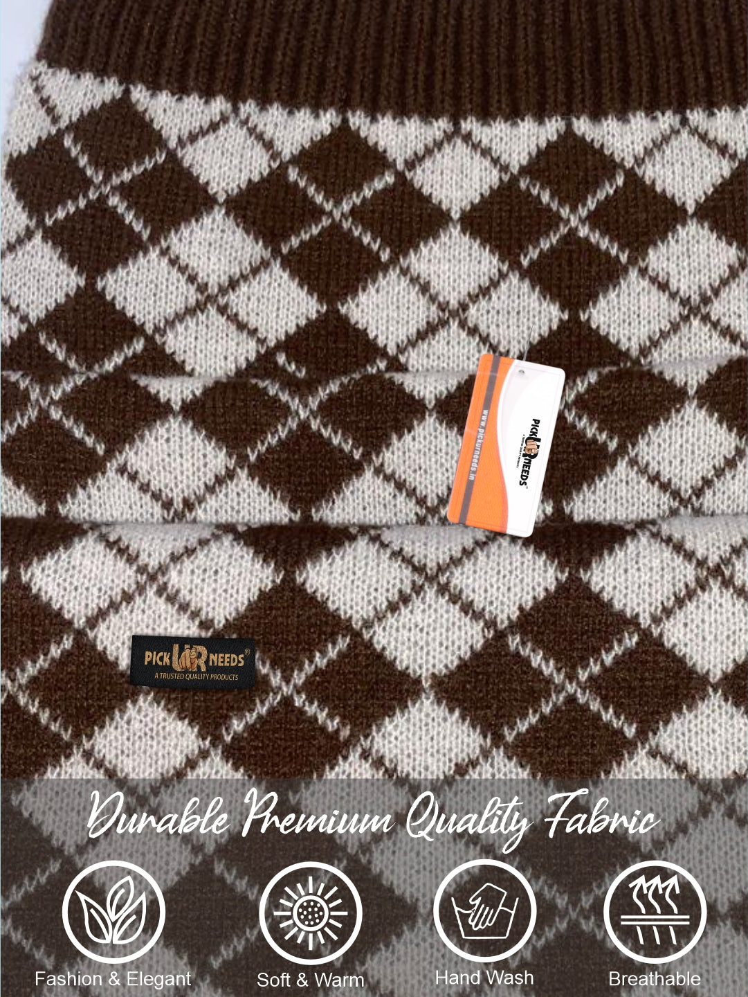 Pick Ur Needs Classic Checkered Woolen Scarf for Winter Warm Muffler Soft, Cozy & Stylish Cold Weather Wrap For Women