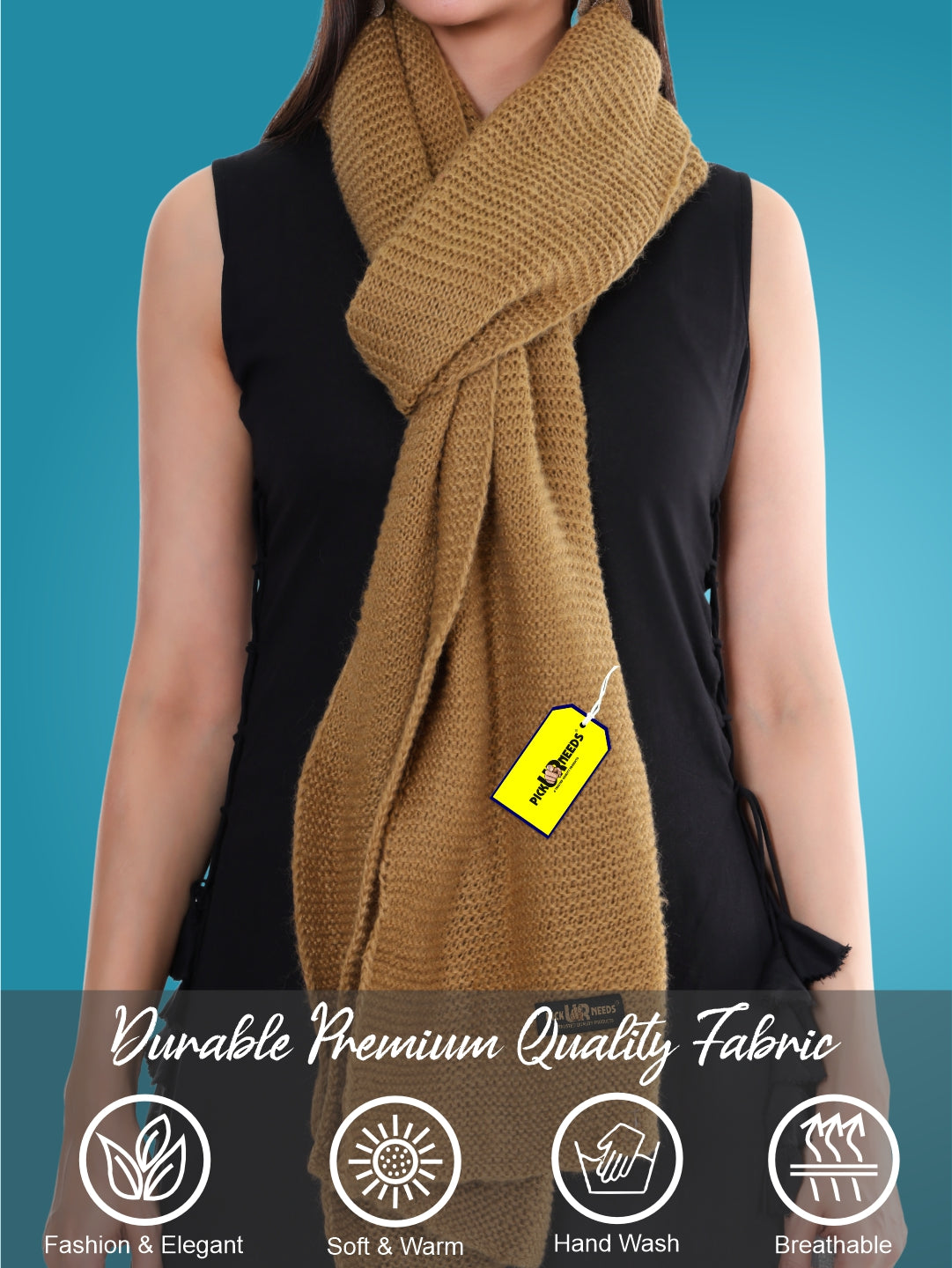 Pick Ur Needs Soft & Elegant Women’s Winter Scarf Wool Blend Knitted Muffler For Cold Weather Wrap