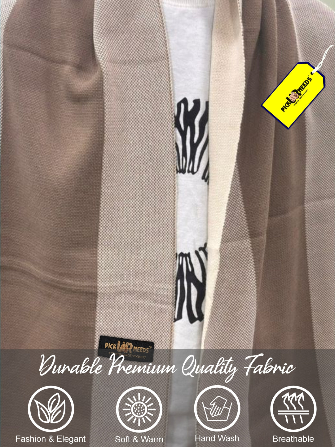 Pick Ur Needs Men’s Premium Winter Wool Muffler – Soft & Warm Knitted Scarf for Casual, Office & Travel Stylish Stripe Design