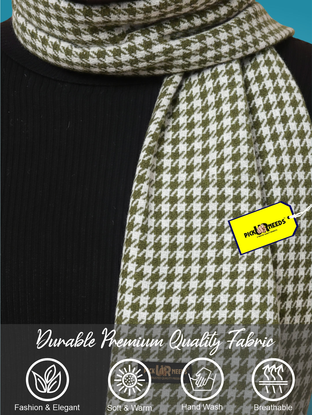 Pick Ur Needs Premium Men's Warm And Stylish Woolen Muffler With Multicolour Stripes And Stylish Tussles Ends