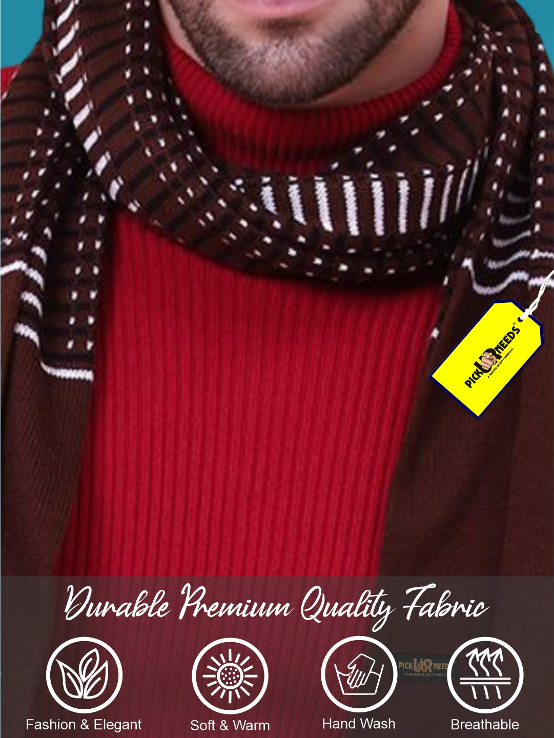 Pick Ur Needs Premium Winter Muffler for Men Soft Woolen Knitted Scarf for Warmth & Style