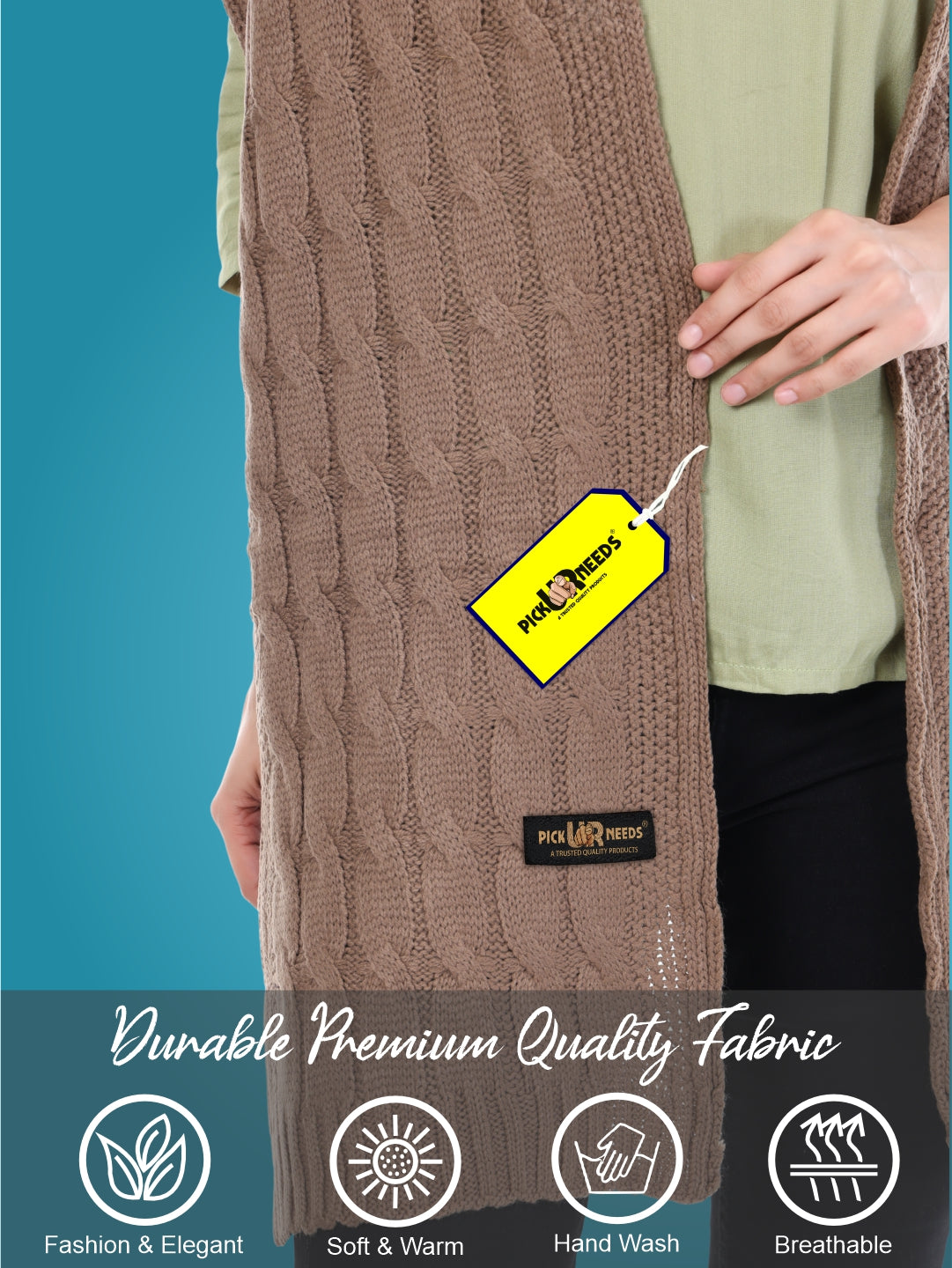 Pick Ur Needs Women’s Woolen Muffler Soft & Warm Knitted Scarf Winter Neck Wrap Premium Acrylic Wool Stylish Hand-Washable