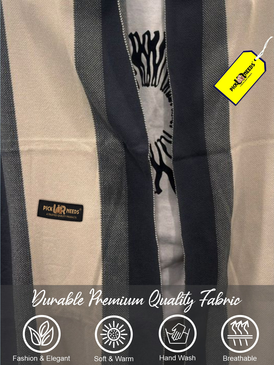 Pick Ur Needs Men’s Premium Winter Wool Muffler – Soft & Warm Knitted Scarf for Casual, Office & Travel Stylish Stripe Design