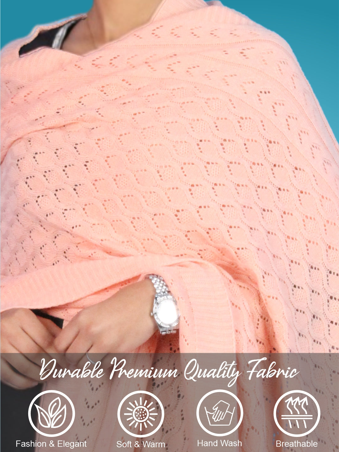 Pick Ur Needs Wool Self Design Women Shawl