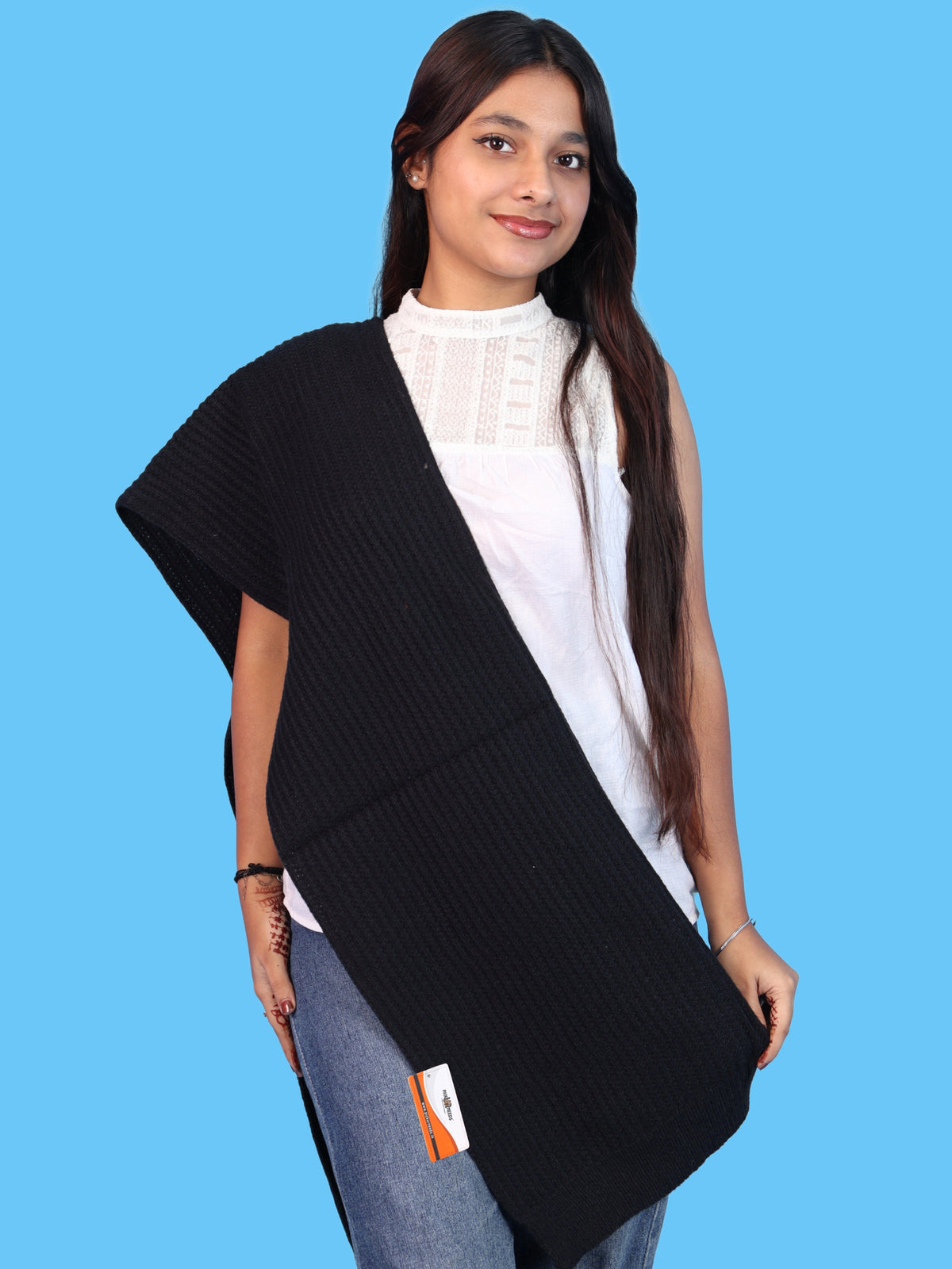 Pick Ur Needs Womens Stylish Knitted Muffler Scarf, Long Ribbed Knit Winter Neck Wrap, Soft Textured Cozy Scarf for Girls