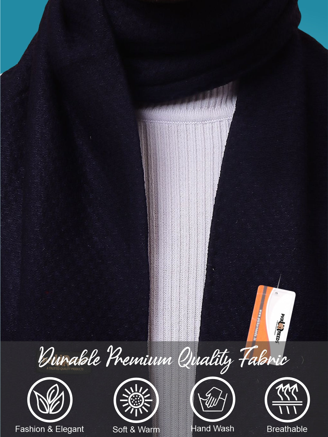 Pick Ur Needs Premium Soft Knitted Winter Muffler for Men Elegant Wool Blend Scarf with Tassel Fringe Stylish Warm Winter Wear for Casual & Formal Outfits