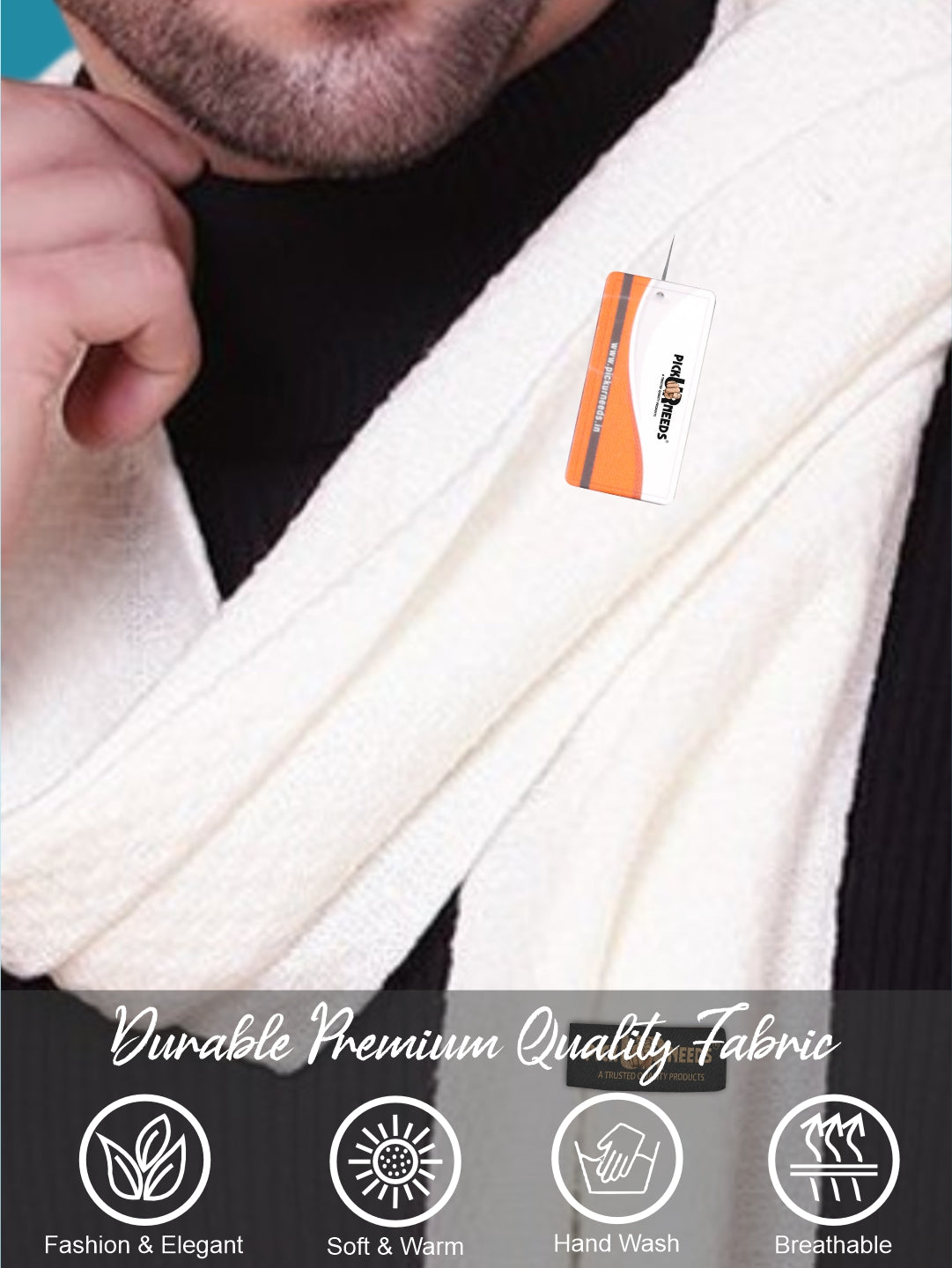 Pick Ur Needs Premium Soft Knitted Winter Muffler for Men Elegant Wool Blend Scarf with Tassel Fringe Stylish Warm Winter Wear for Casual & Formal Outfits