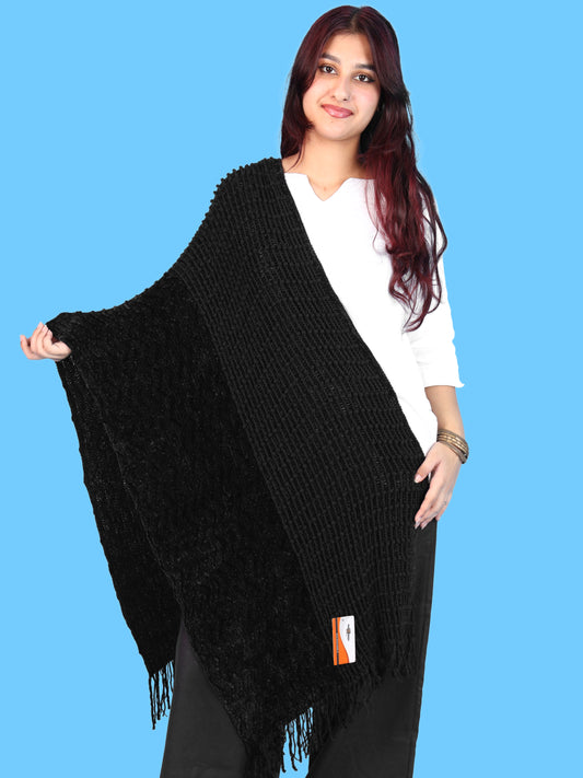 Pick Ur Needs Premium Winter Stole & Muffler for Women Soft Woven Textured Wrap with Elegant Fringes Warm Shawl