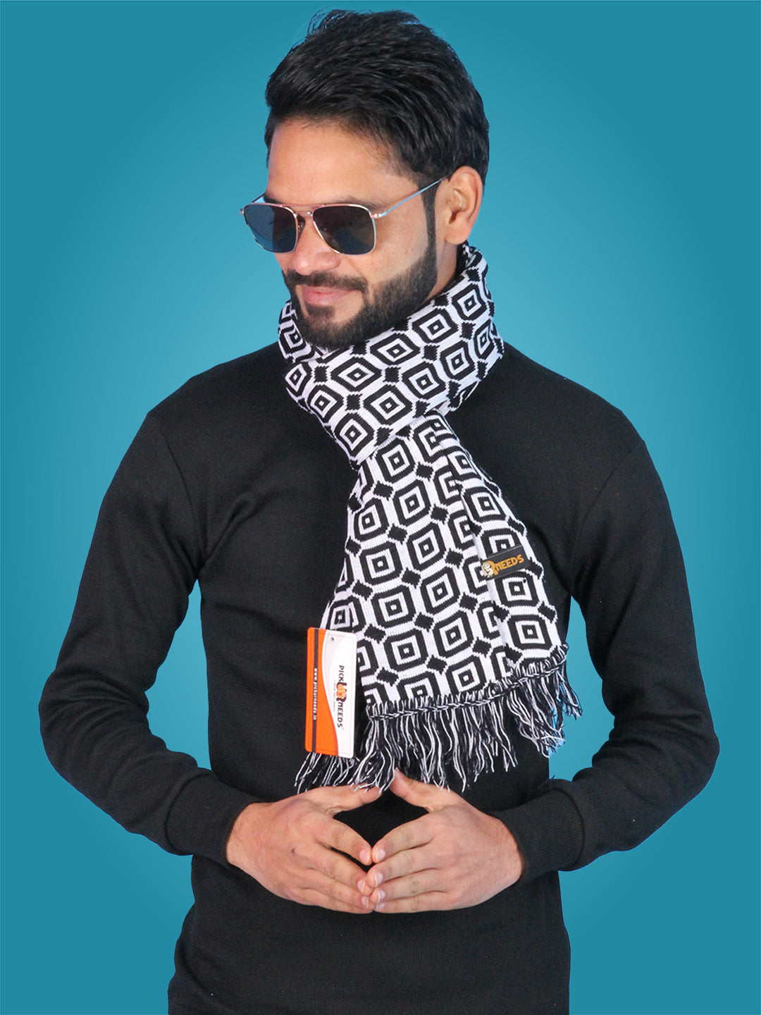 Pick Ur Needs Geometric Print Men Muffler