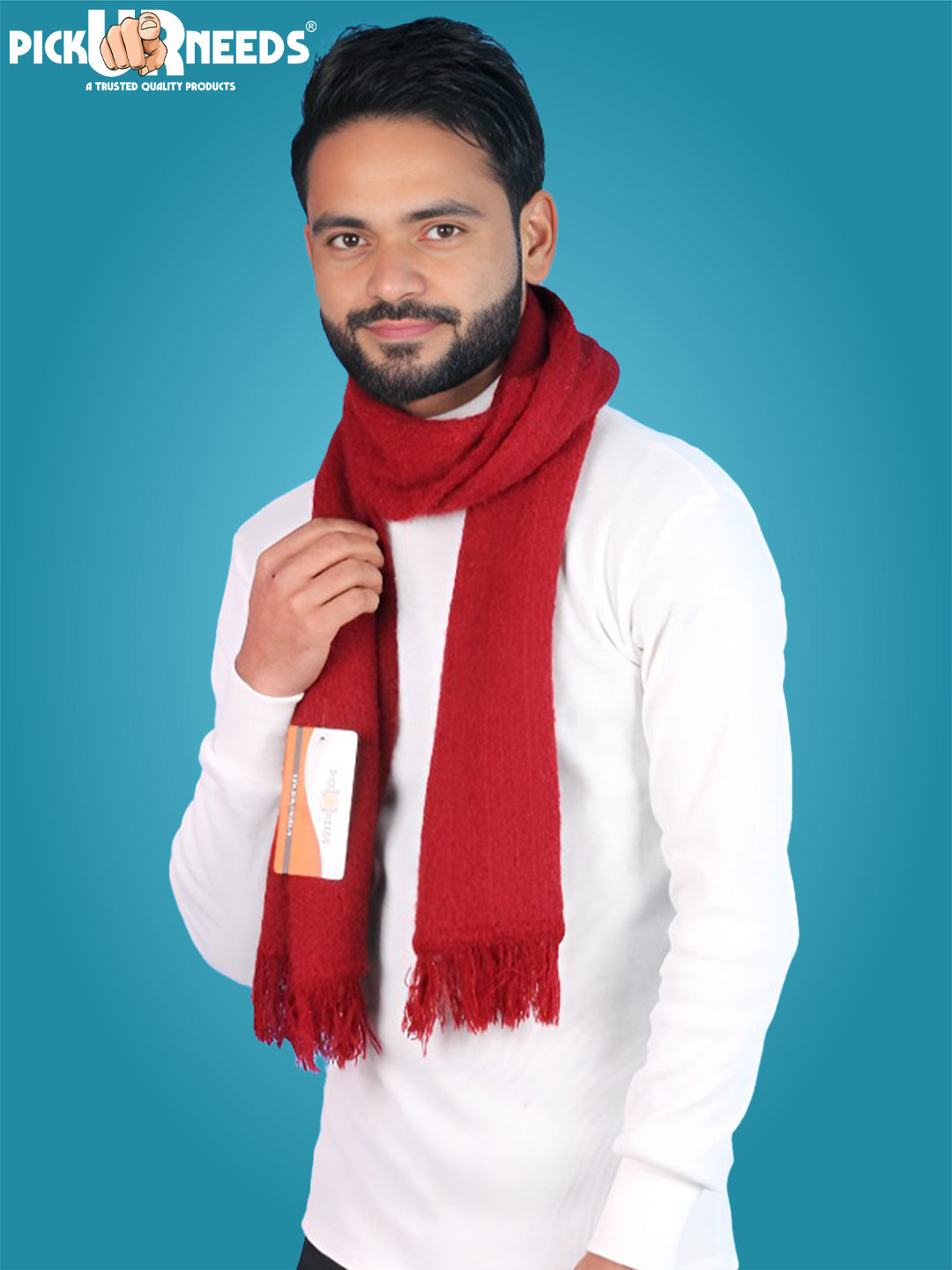 Pick Ur Needs Premium Winter Knit Muffler for Men Soft Woolen Neck Scarf with Stylish Pattern Warm & Comfortable Winter Wear for Outdoor & Casual Use