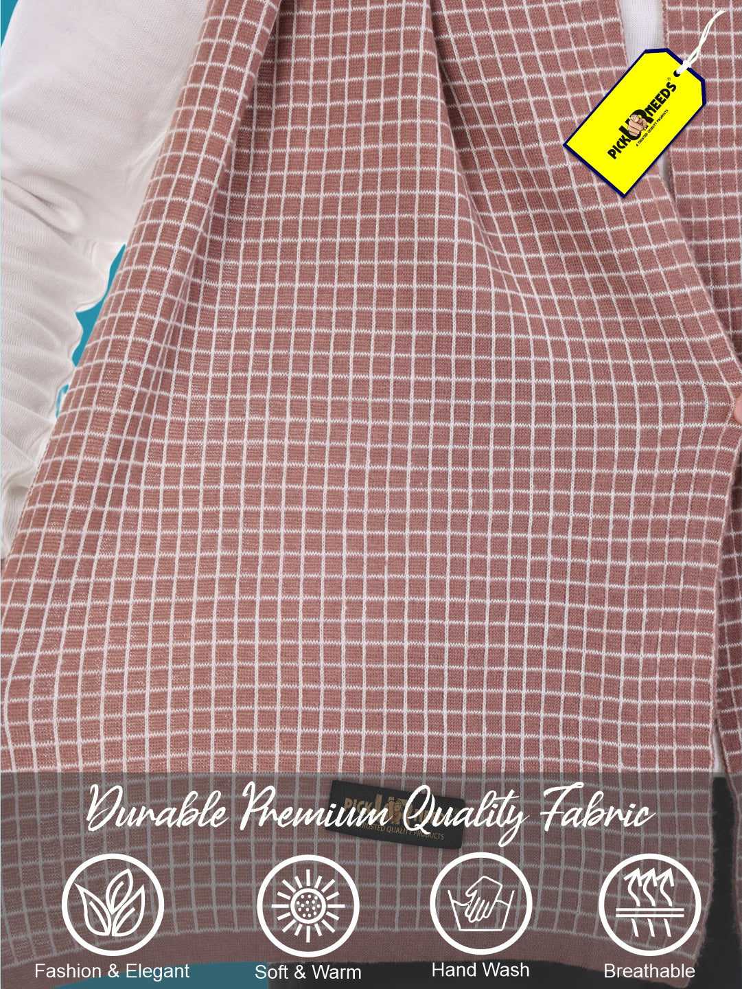 Pick Ur Needs Premium Checkered Winter Scarf, Muffler for Men – Soft, Warm, Breathable & Stylish