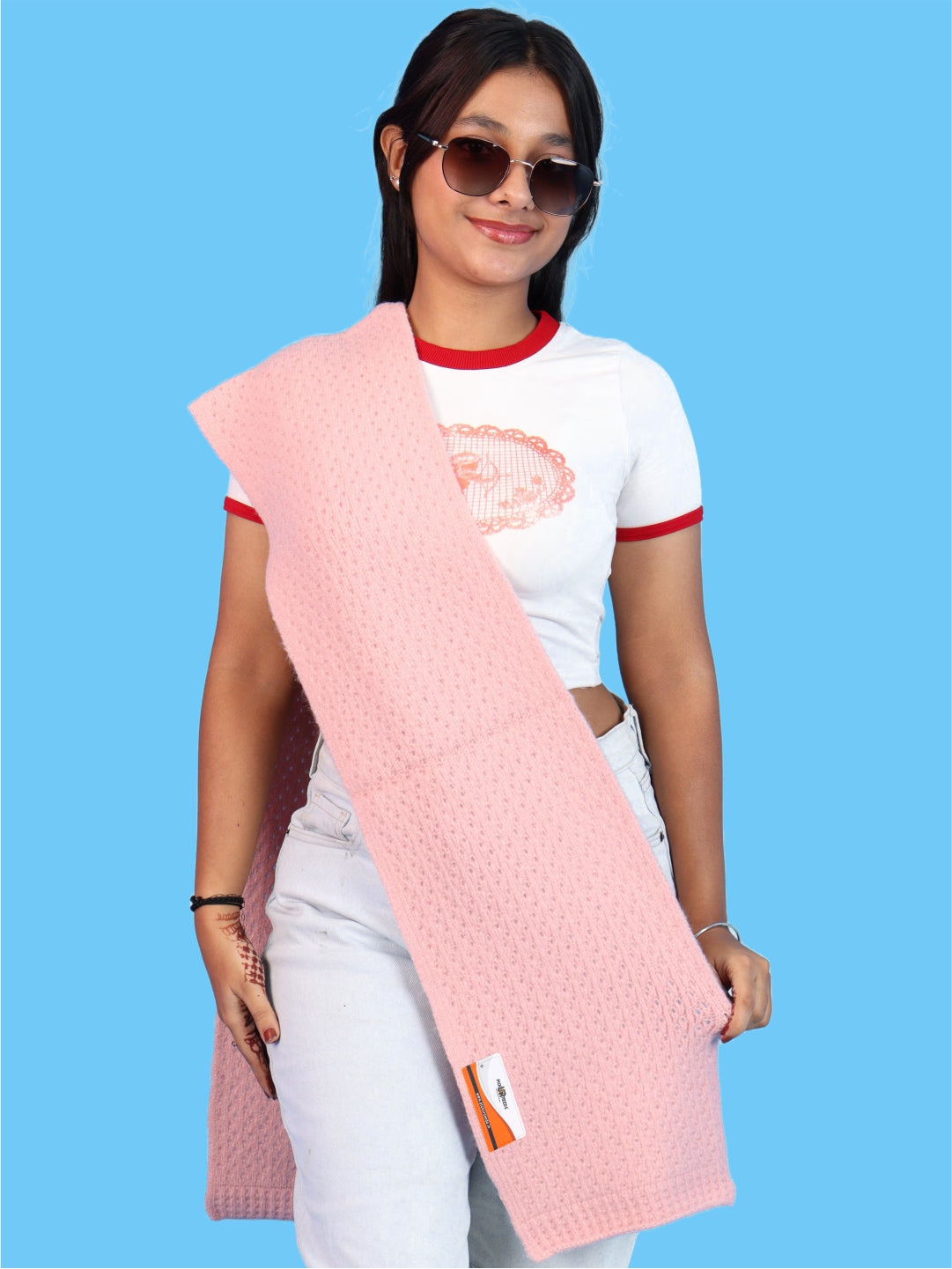 Pick Ur Needs Womens Soft Muffler Scarf, Lightweight Knitted Winter Stole, Warm & Cozy Long Neck Wrap for Women & Girls