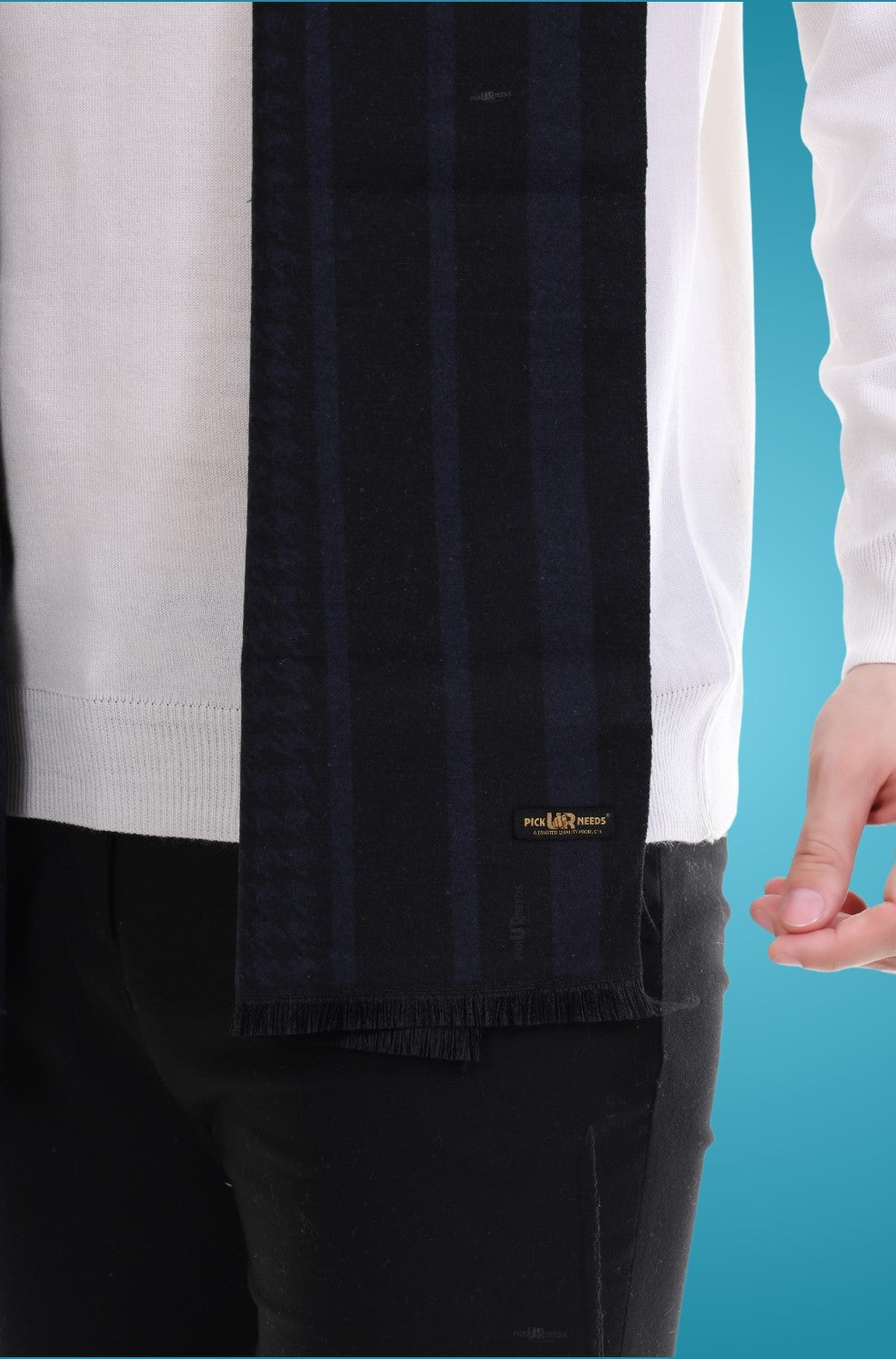 Pick Ur Needs Men's Muffler Check Desgin Premium Woolen Blend Fabric Stylish Look Muffler For Men