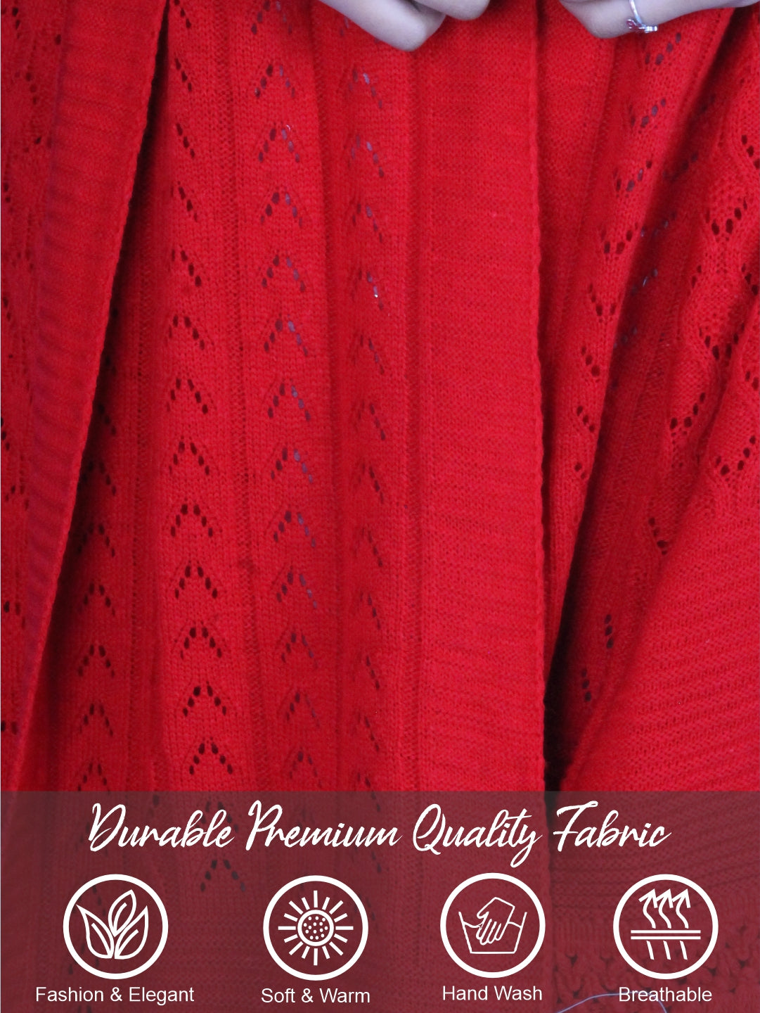 Pick Ur Needs Women’s Premium Knitted Winter Soft Shawl Woolen Warm Stole with Elegant Lace Pattern & Tassels For Girls