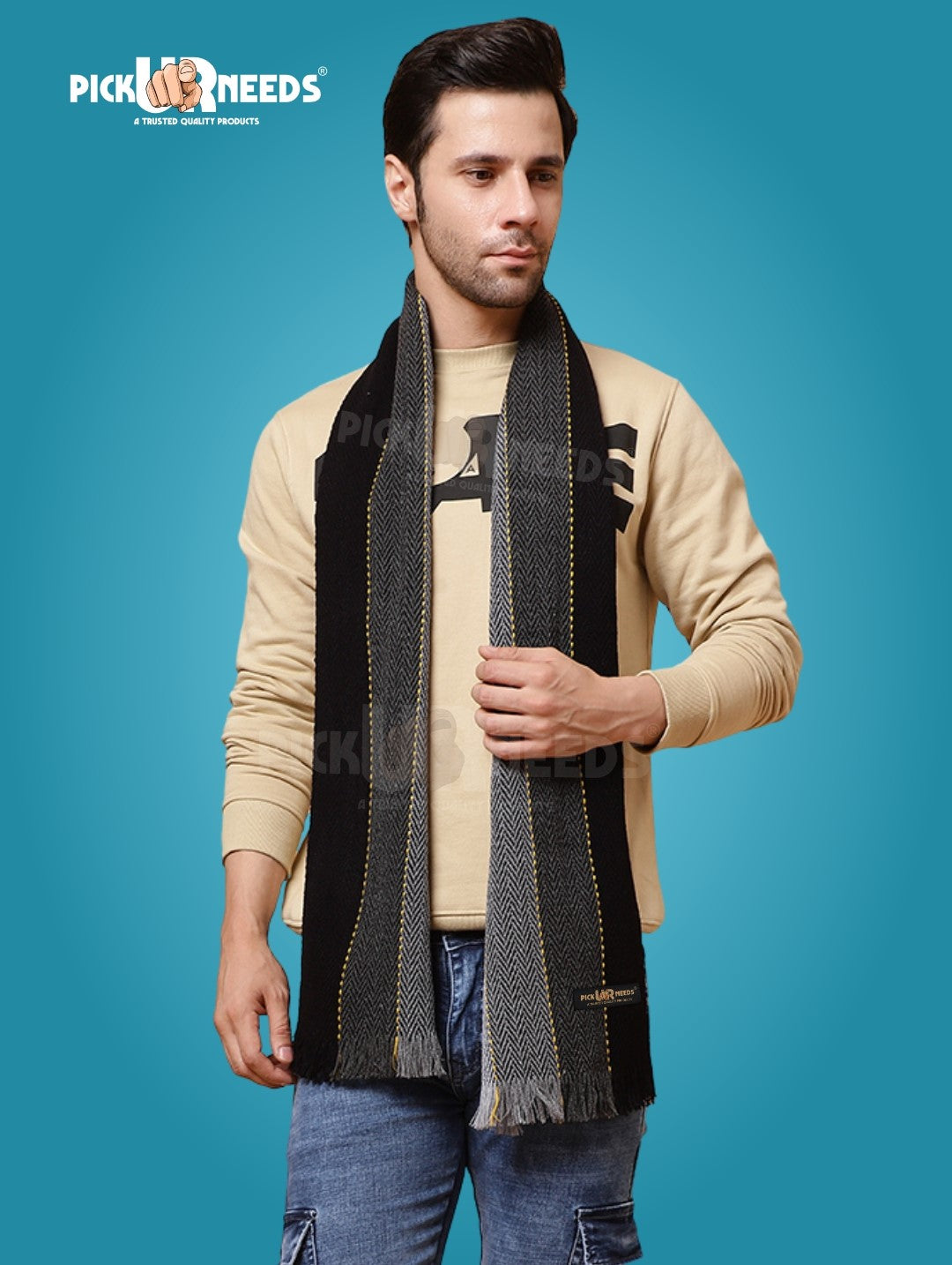 Pick Ur Needs Stylish Men’s Muffler – Warm, Soft & Trendy Winter Accessory