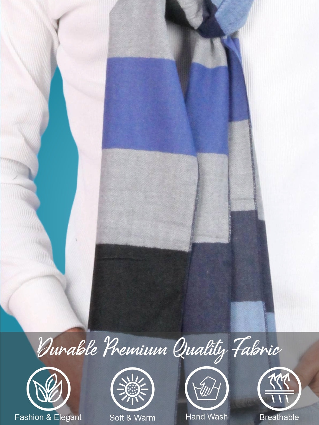 Pick Ur Needs Premium Winter Muffler for Men Soft Wool-Blend Checked Scarf Warm, Lightweight & Stylish Muffler for Office, Casual & Outdoor Wear