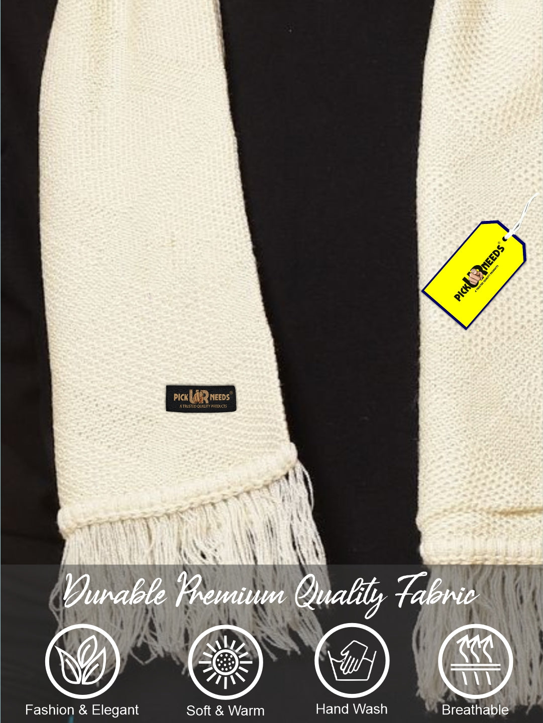 Pick Ur Needs Premium Soft, Warm & Breathable Wool Blend Winter Scarf for Men Fashionable Elegant Muffler