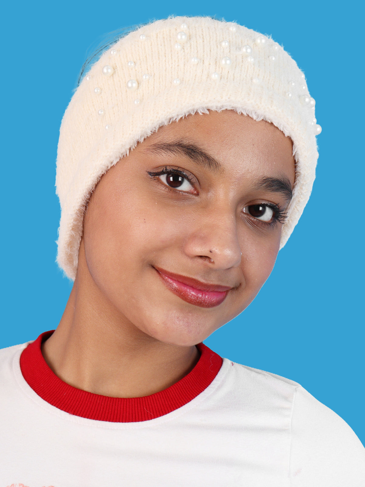 Pick Ur Needs Womens & Girls Soft Woolen Headband with Elegant Pearl Design Warm Stretchable Winter Ear Warmer Kanpatti.