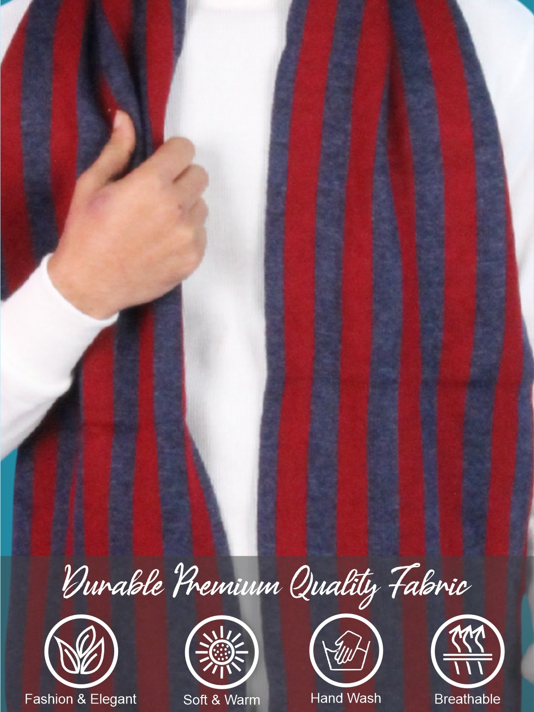 Pick Ur Needs Premium Soft Winter Muffler for Men Stylish Striped Woolen Scarf Warm & Comfortable