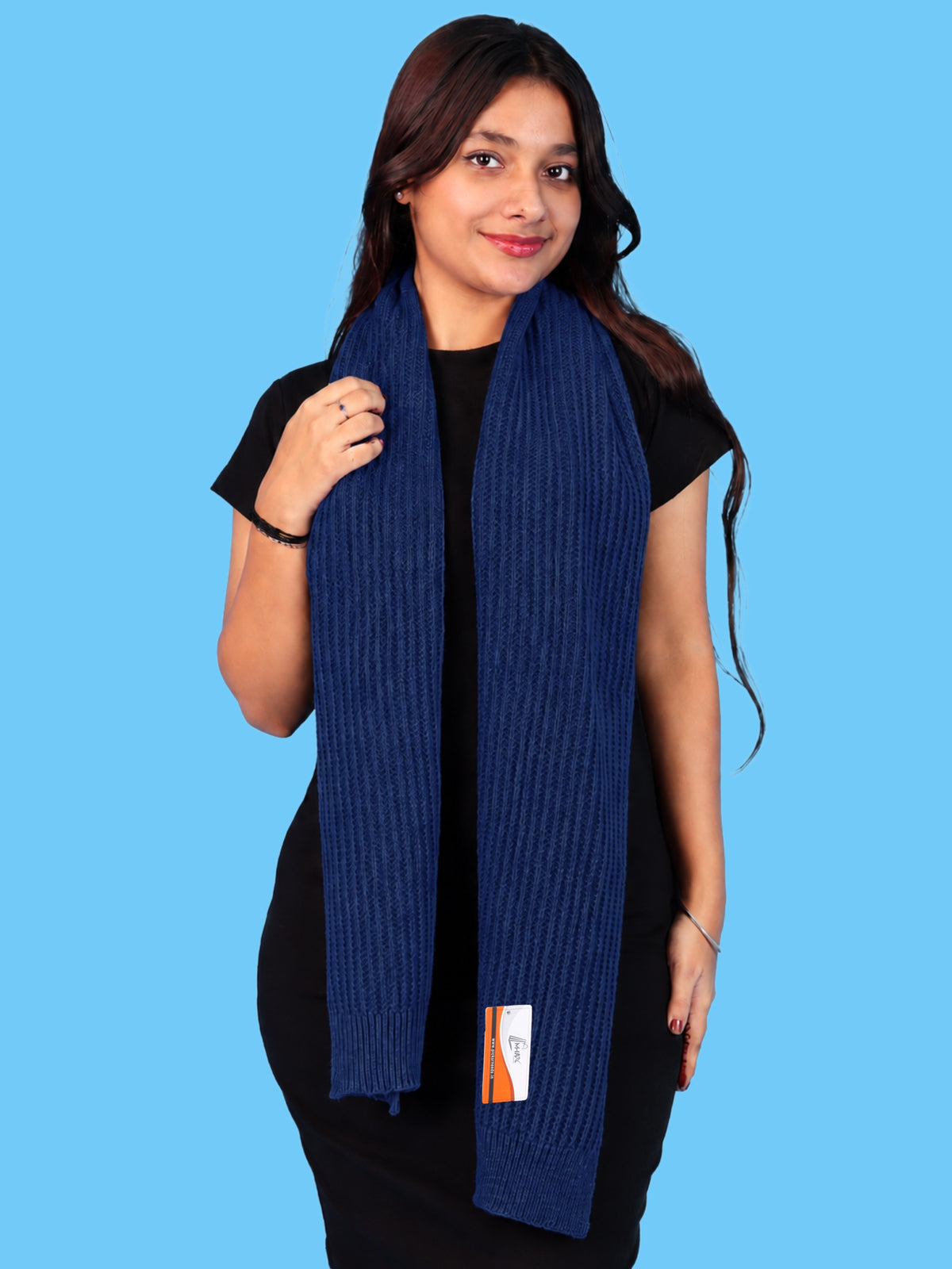 Pick Ur Needs Womens Stylish Knitted Muffler Scarf, Long Ribbed Knit Winter Neck Wrap, Soft Textured Cozy Scarf for Girls