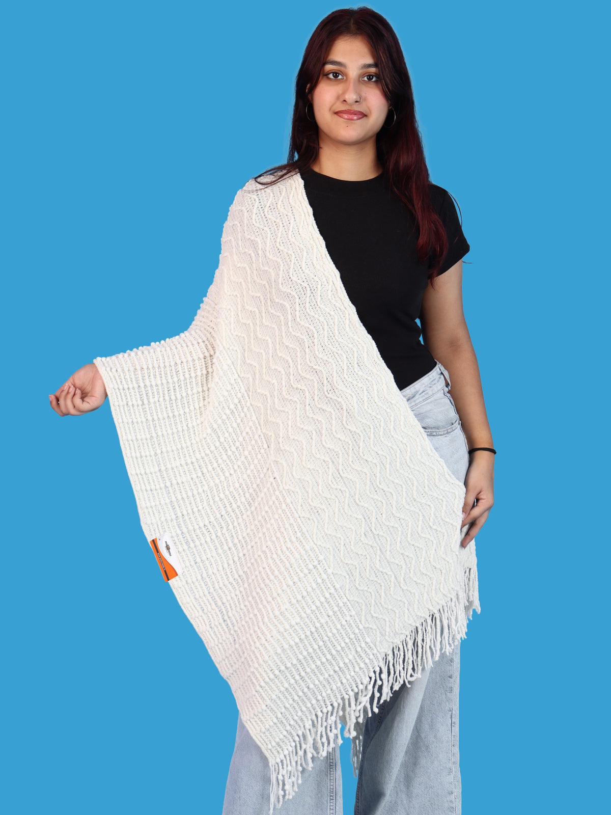 Pick Ur Needs Premium Winter Stole & Muffler for Women Soft Woven Textured Wrap with Elegant Fringes Warm Shawl