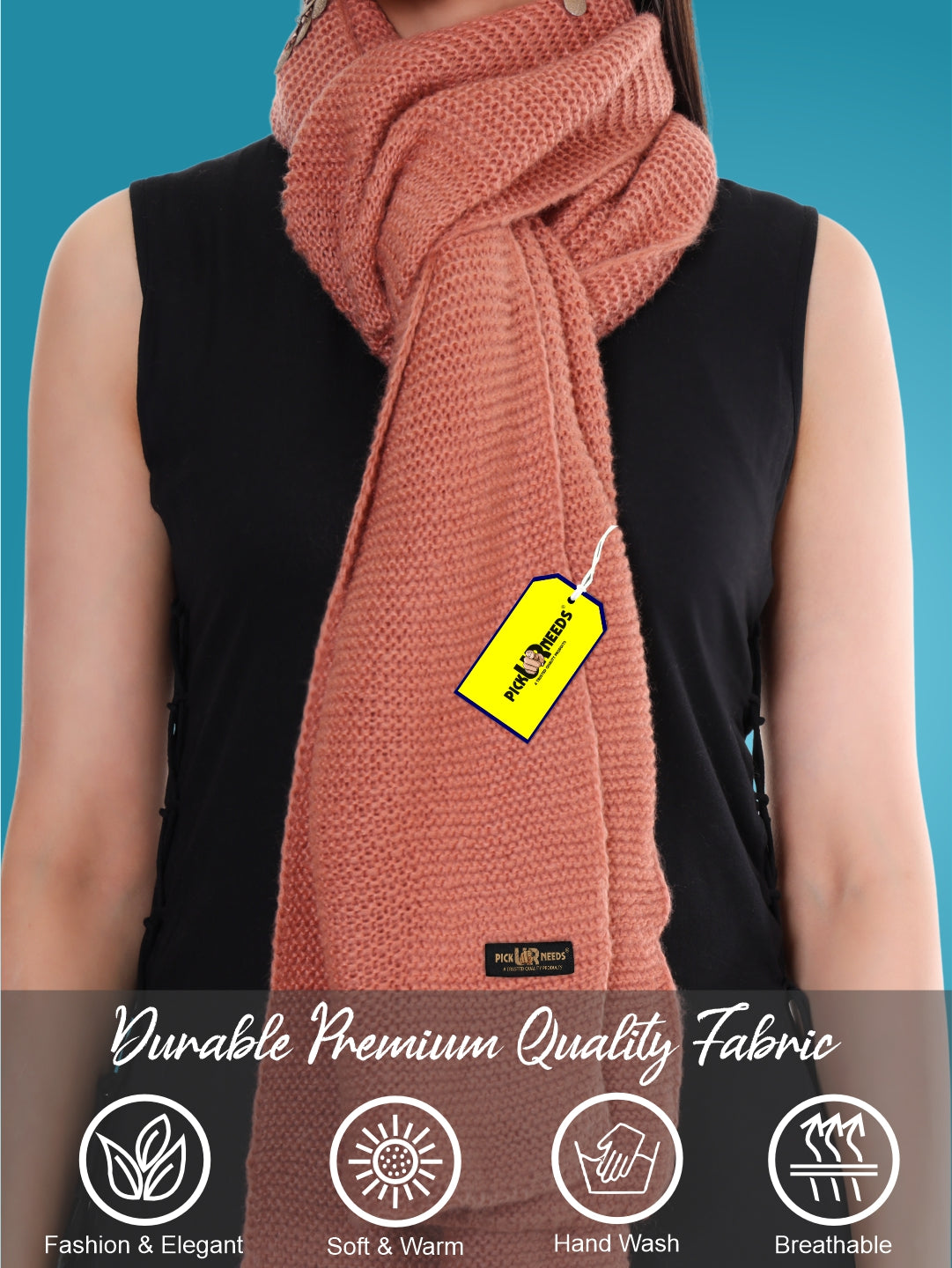Pick Ur Needs Soft & Elegant Women’s Winter Scarf Wool Blend Knitted Muffler For Cold Weather Wrap