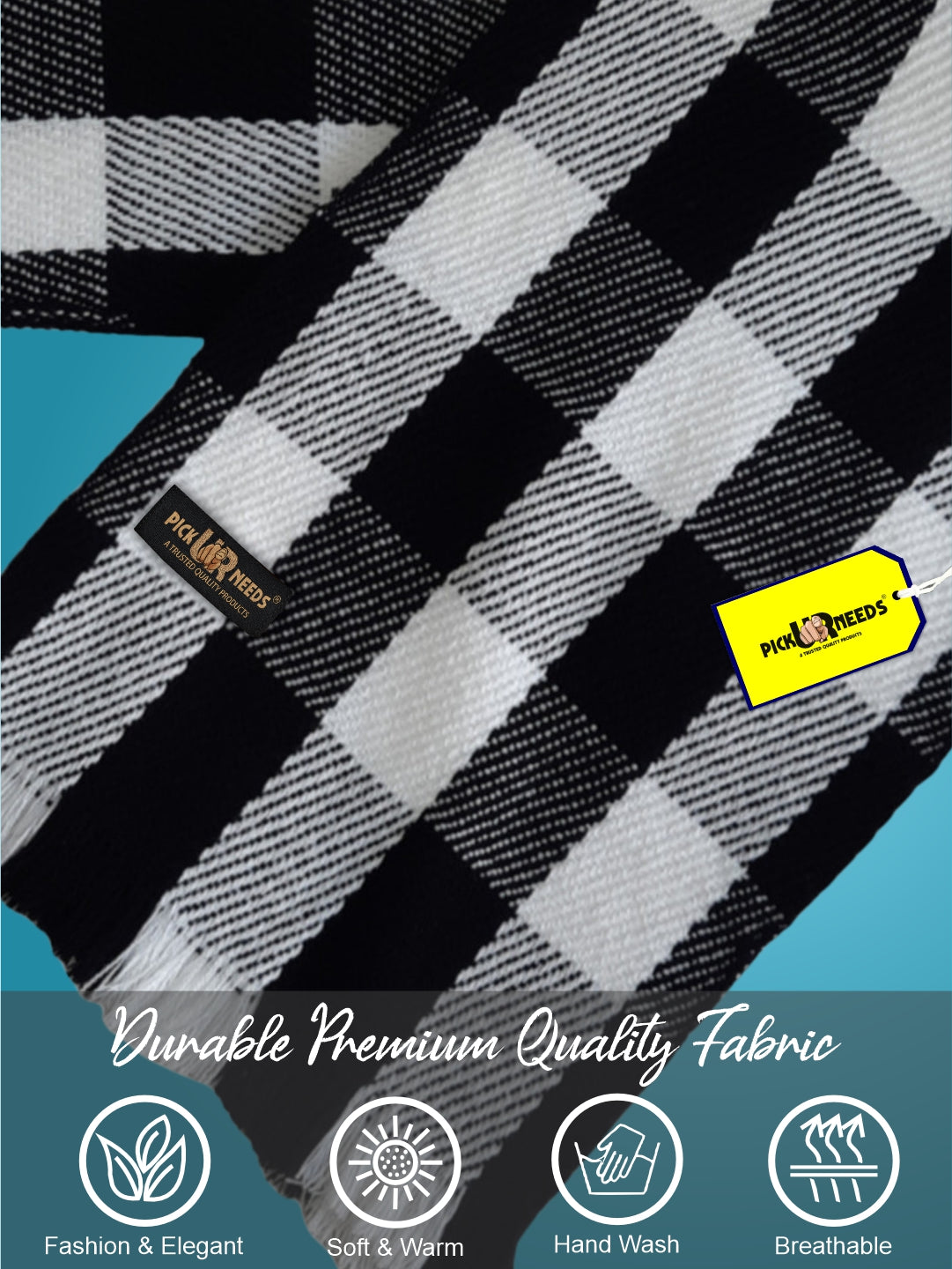 Pick Ur Needs Premium Men's Warm And Stylish Woolen Muffler With Multicolour Stripes And Stylish Tussles Ends