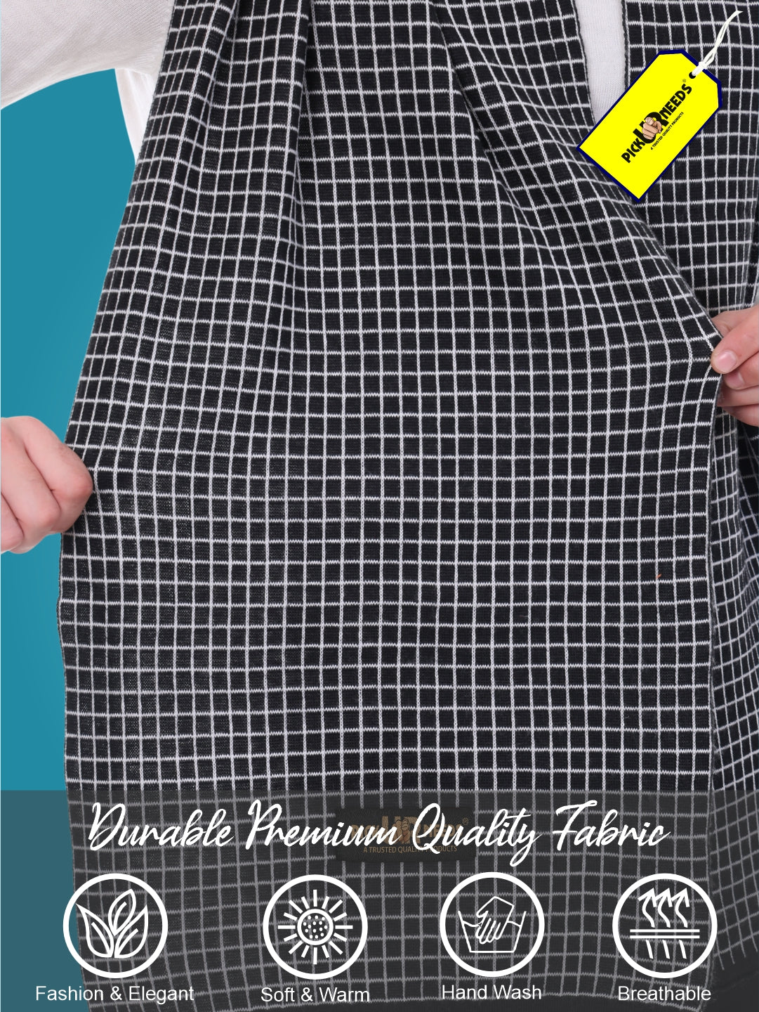 Pick Ur Needs Premium Checkered Winter Scarf, Muffler for Men – Soft, Warm, Breathable & Stylish