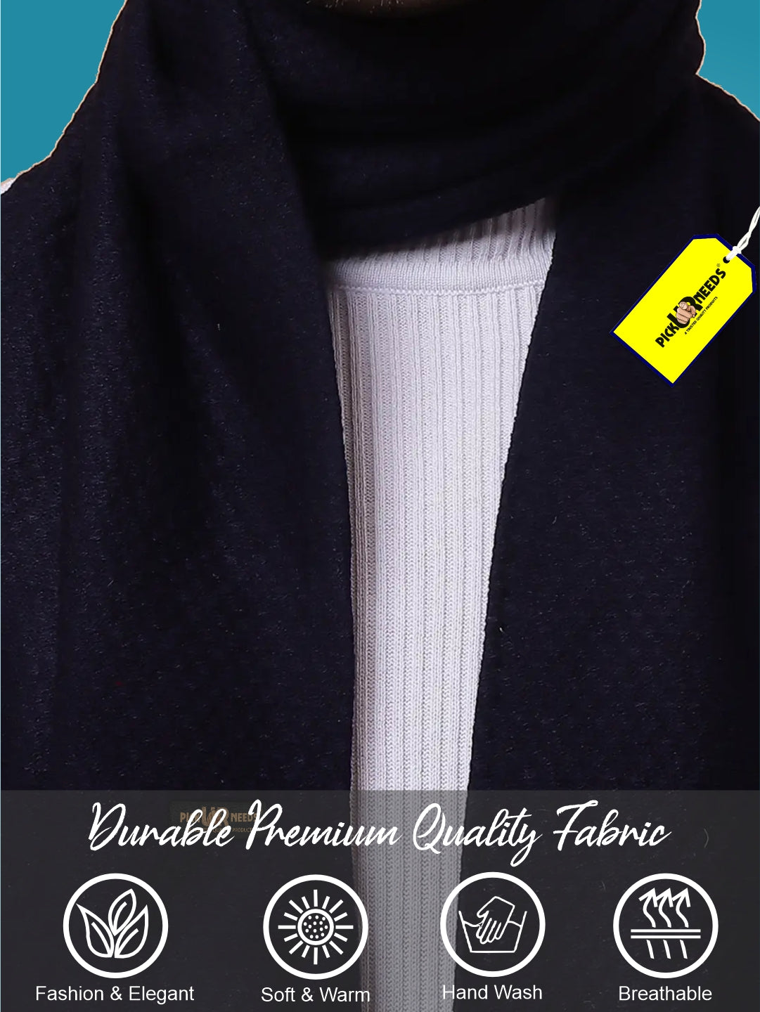 Pick Ur Needs Premium Soft, Warm & Breathable Wool Blend Winter Scarf for Men Fashionable Elegant Muffler